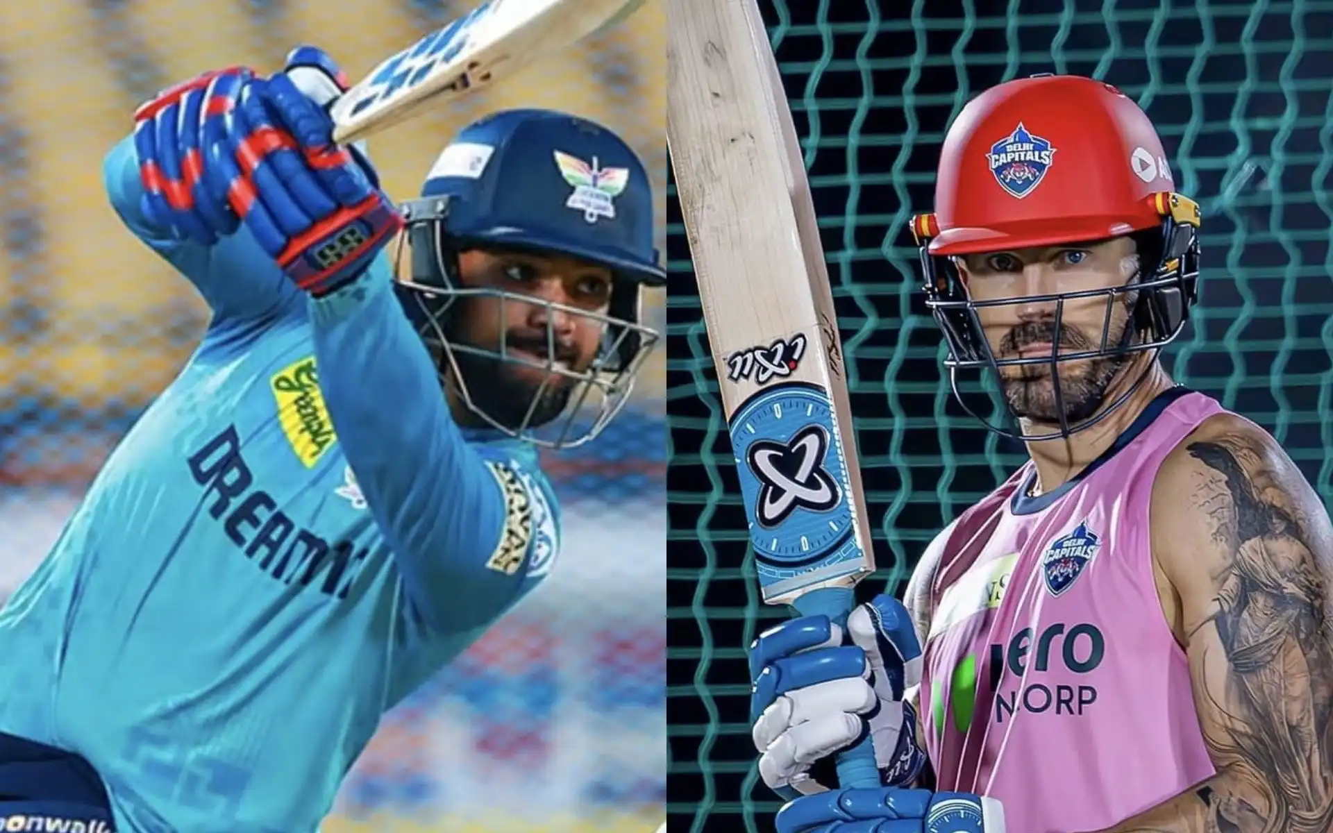 Nicholas Pooran and Faf du Plessis. [Source - LSG,DC/x.com]