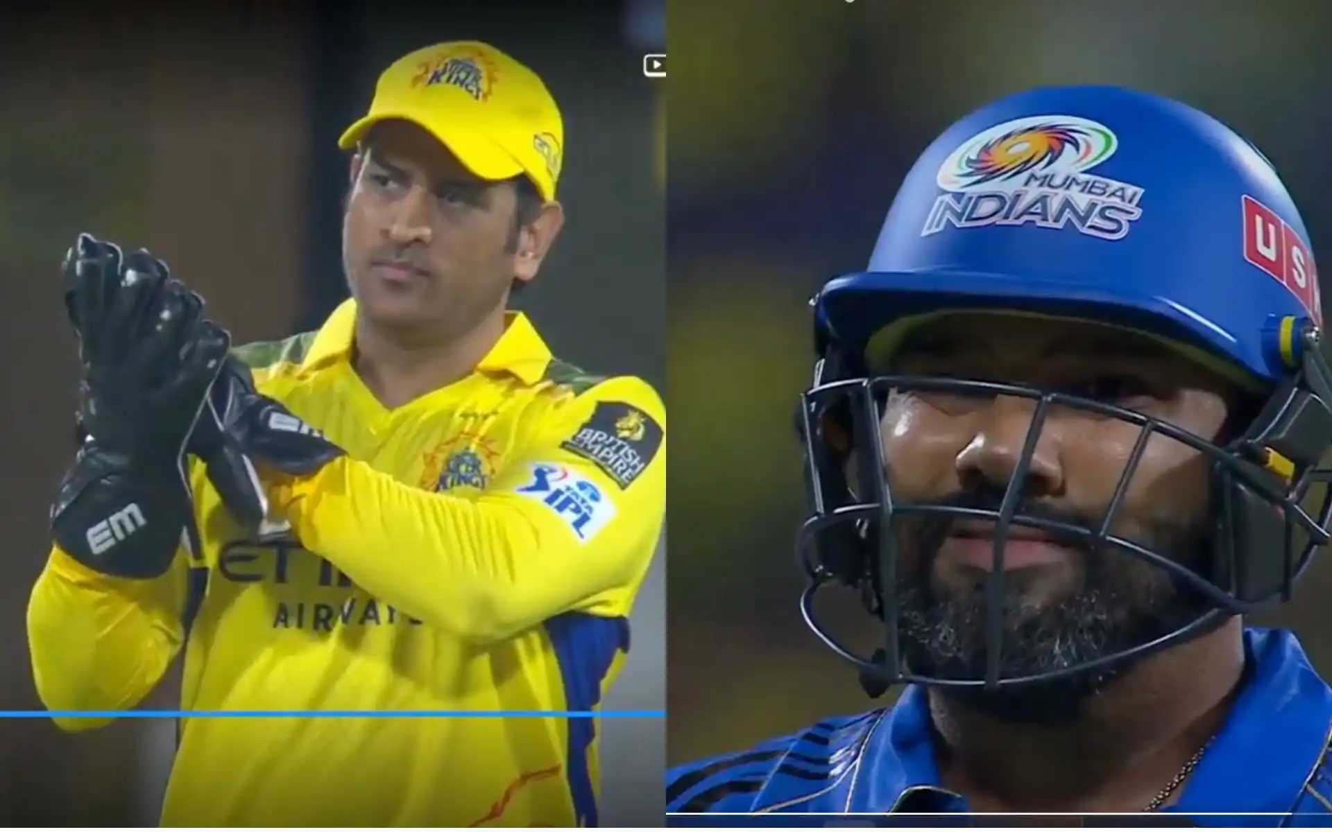MS Dhoni's reaction on Rohit's dismissal [Source: @kuchnahi1269083/X]