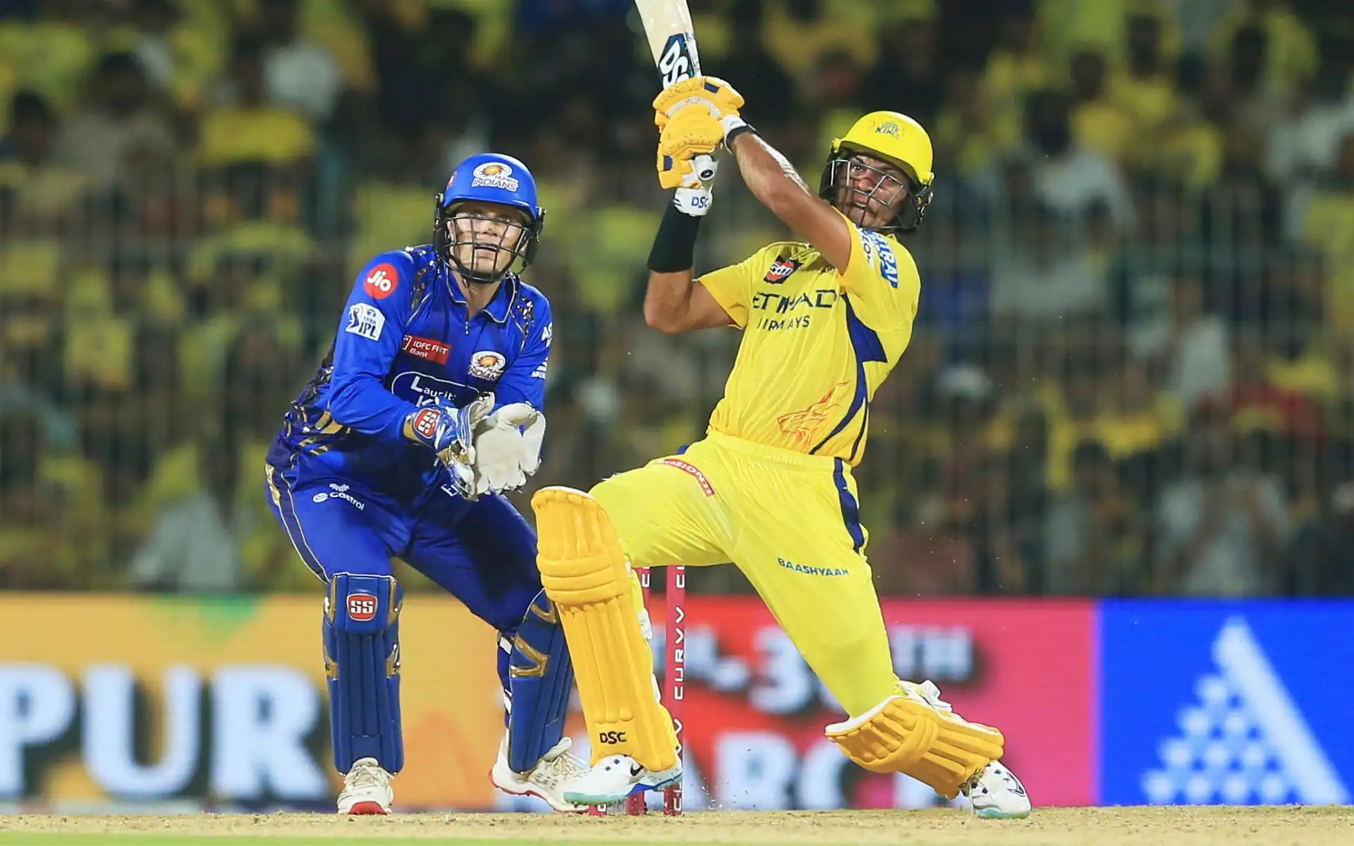 Rachin Ravindra in action against Mumbai Indians [Source: AP Photos]
