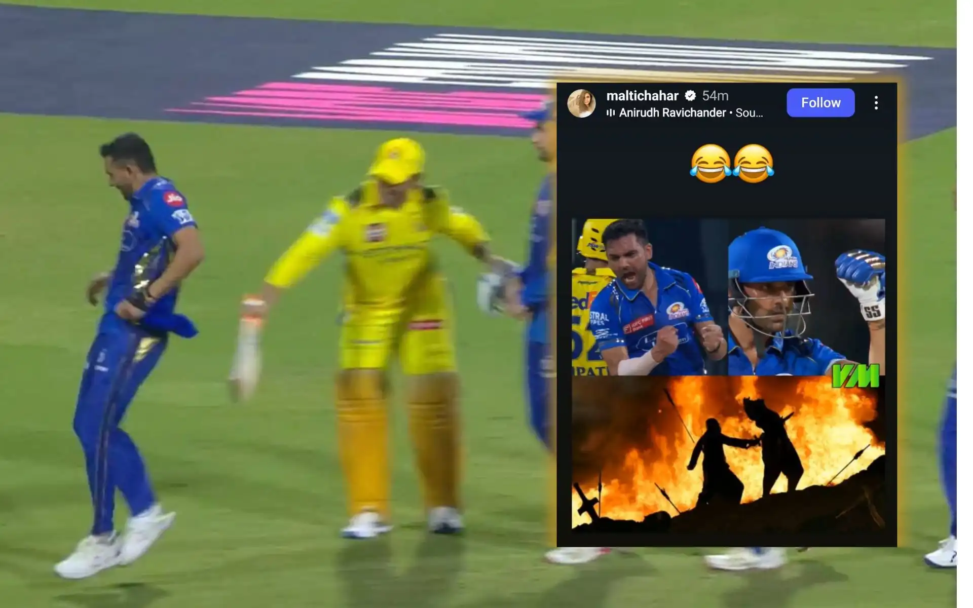 Deepak Chahar and MS Dhoni [Source: @div_yumm/X]