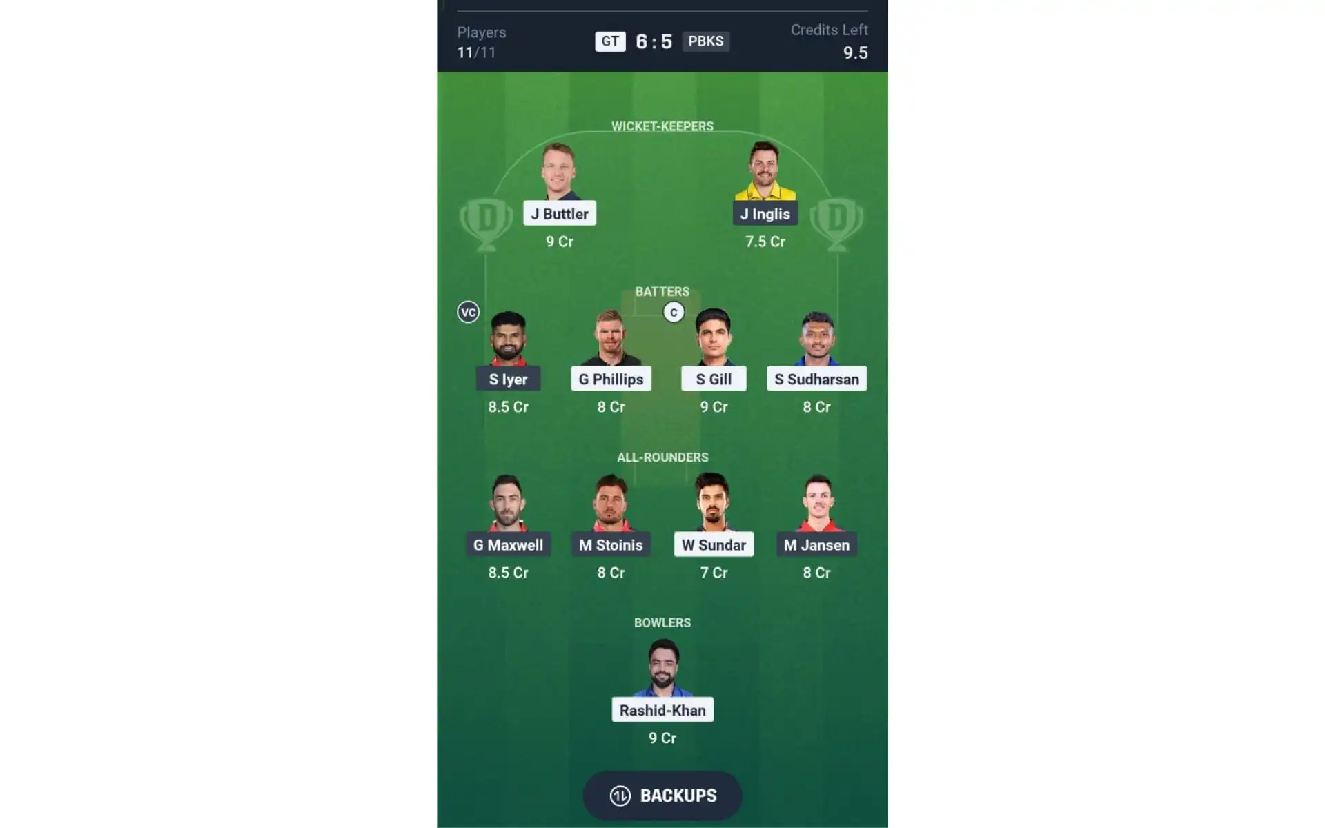 GT vs PBKS, IPL 2025: Dream11 Predictions [Source: @Dream11 App]