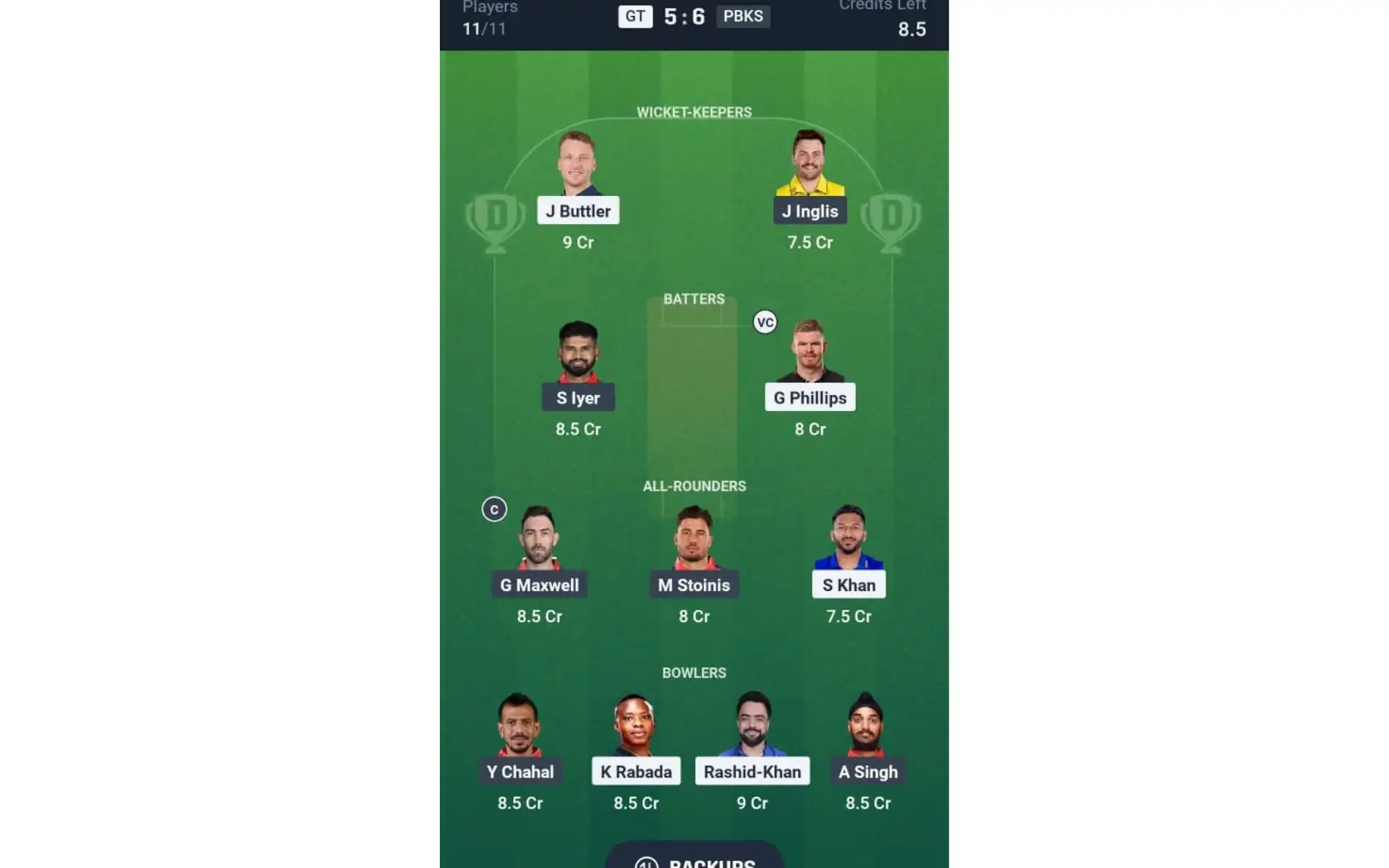 GT vs PBKS, IPL 2025: Dream11 Predictions [Source: @Dream11 App]