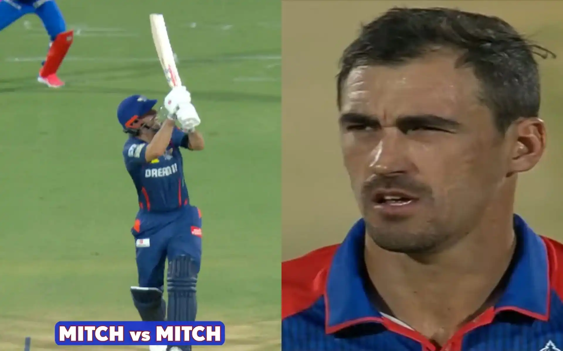Mitchell Marsh smashes Mitchell Starc for sixes [Source: @StarSportsIndia/X.com]