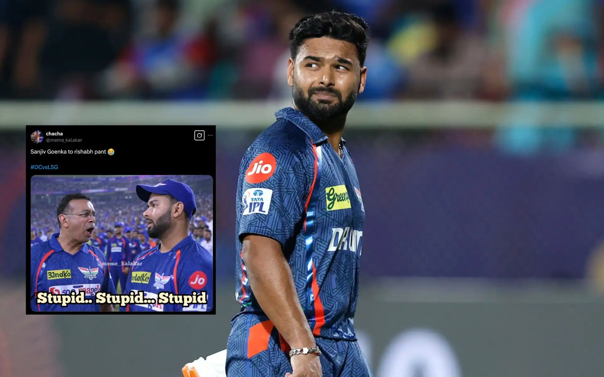 Rishabh Pant gets trolled on social media [Source: @StarcKKR, @meme_kalakar/X.com]