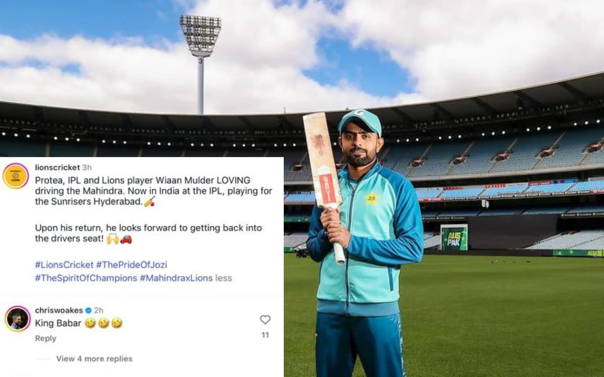 Chris Woakes Trolls Babar Azam (Source: @asad_qureshi257/x.com, GongR1ght/x.com)
