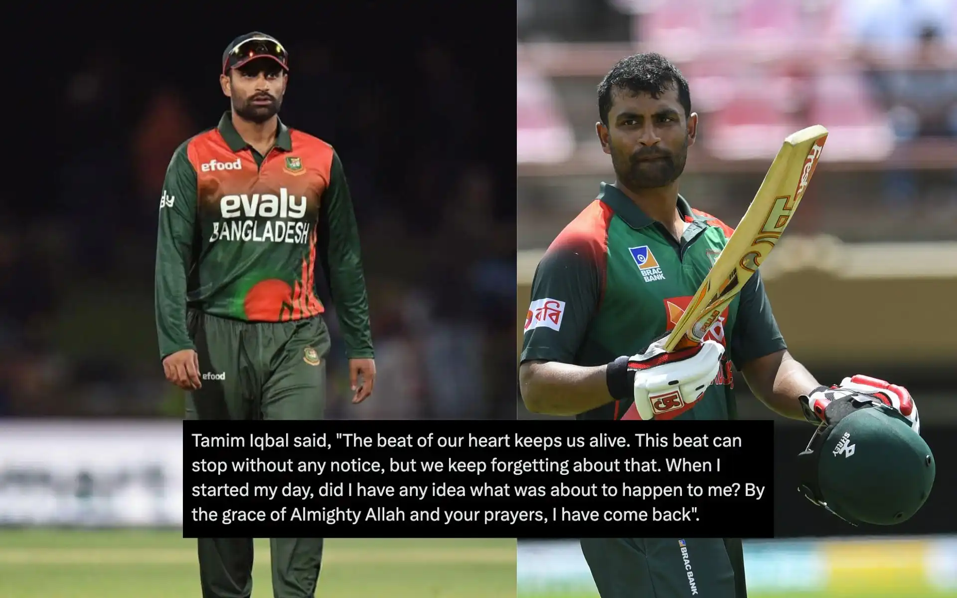 Tamim Iqbal Emotional post after suffering heart attack (Source:@HussnainAslam1,x.com)