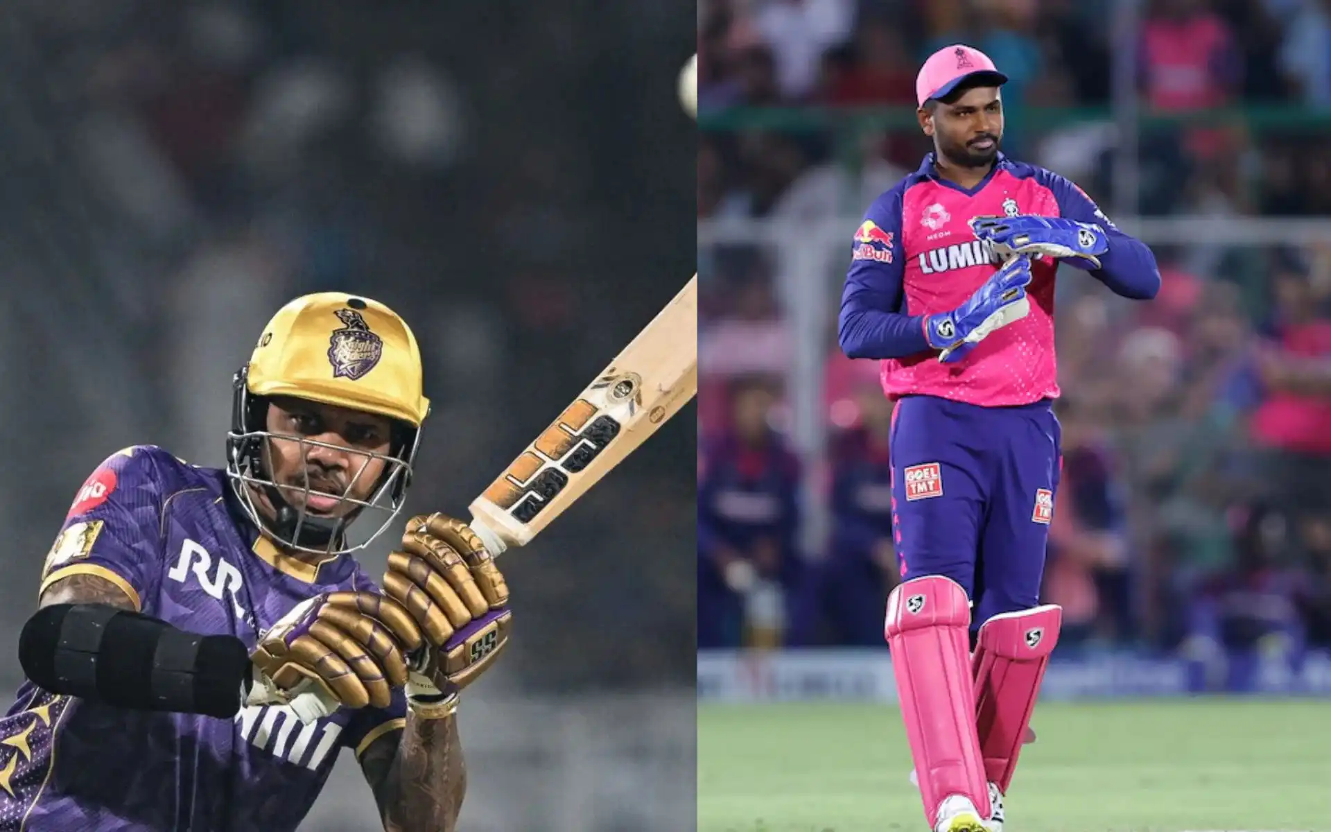 Sunil Narine and Sanju Samson [Source: @Cricketracker, @thecricketgully/x.com]