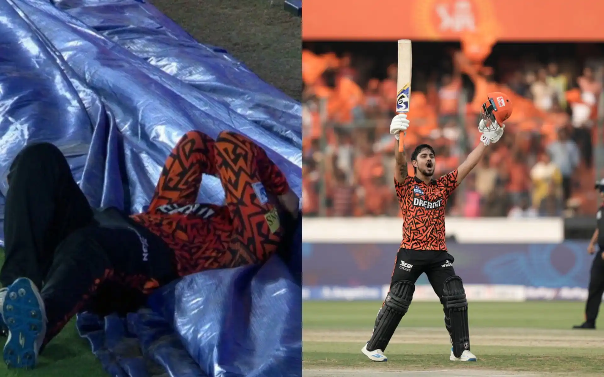 Ishan Kishan hurt his knee vs RR [Source: AP, @Quickadii/X]