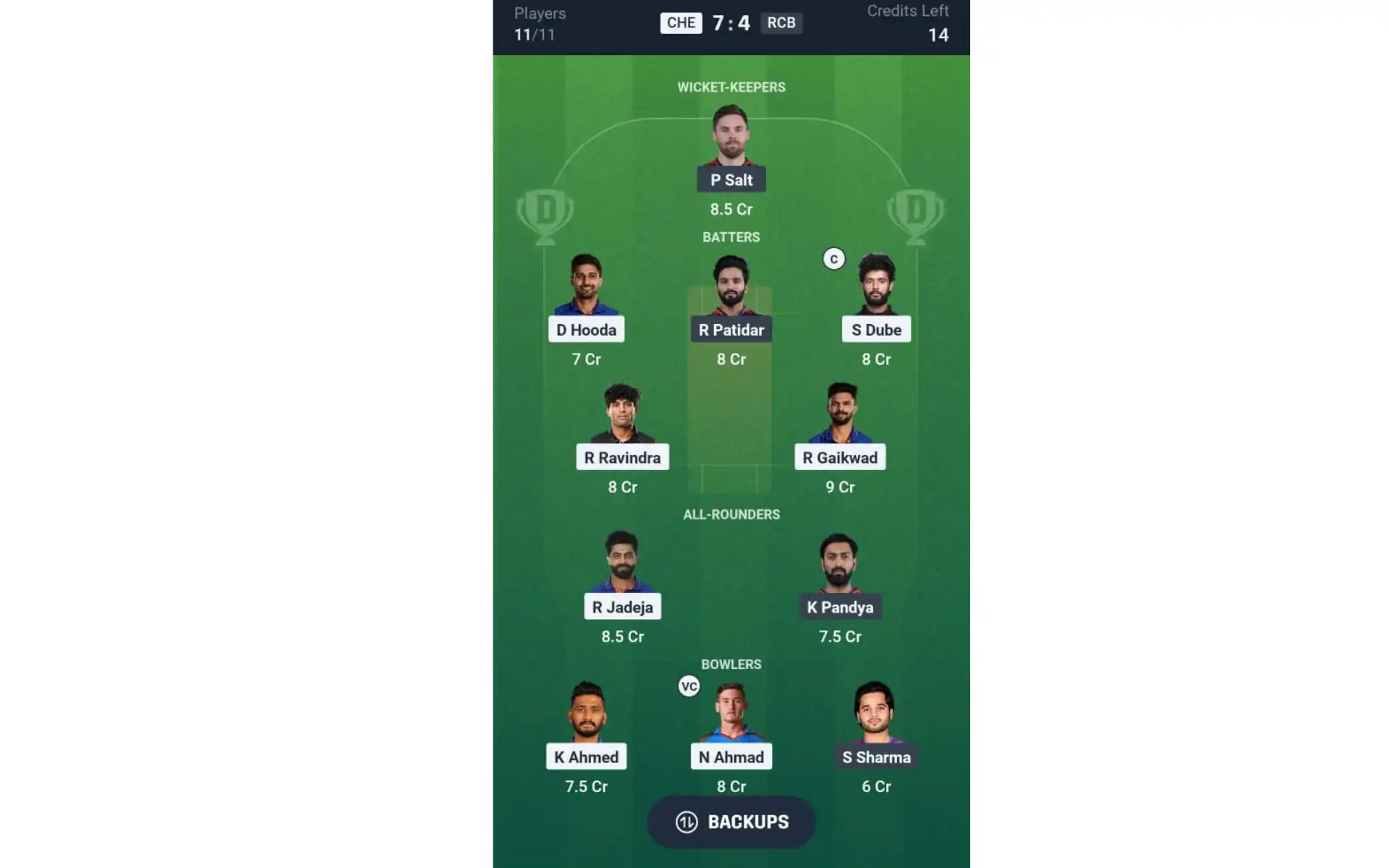 CSK vs RCB, IPL 2025 Match 8 [Source: @Dream11 App]