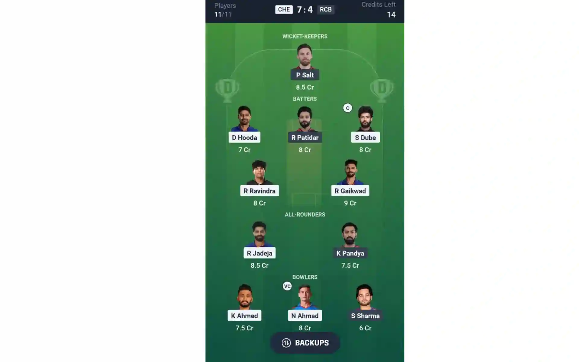 CSK vs RCB, IPL 2025 Match 8 [Source: @Dream11 App]