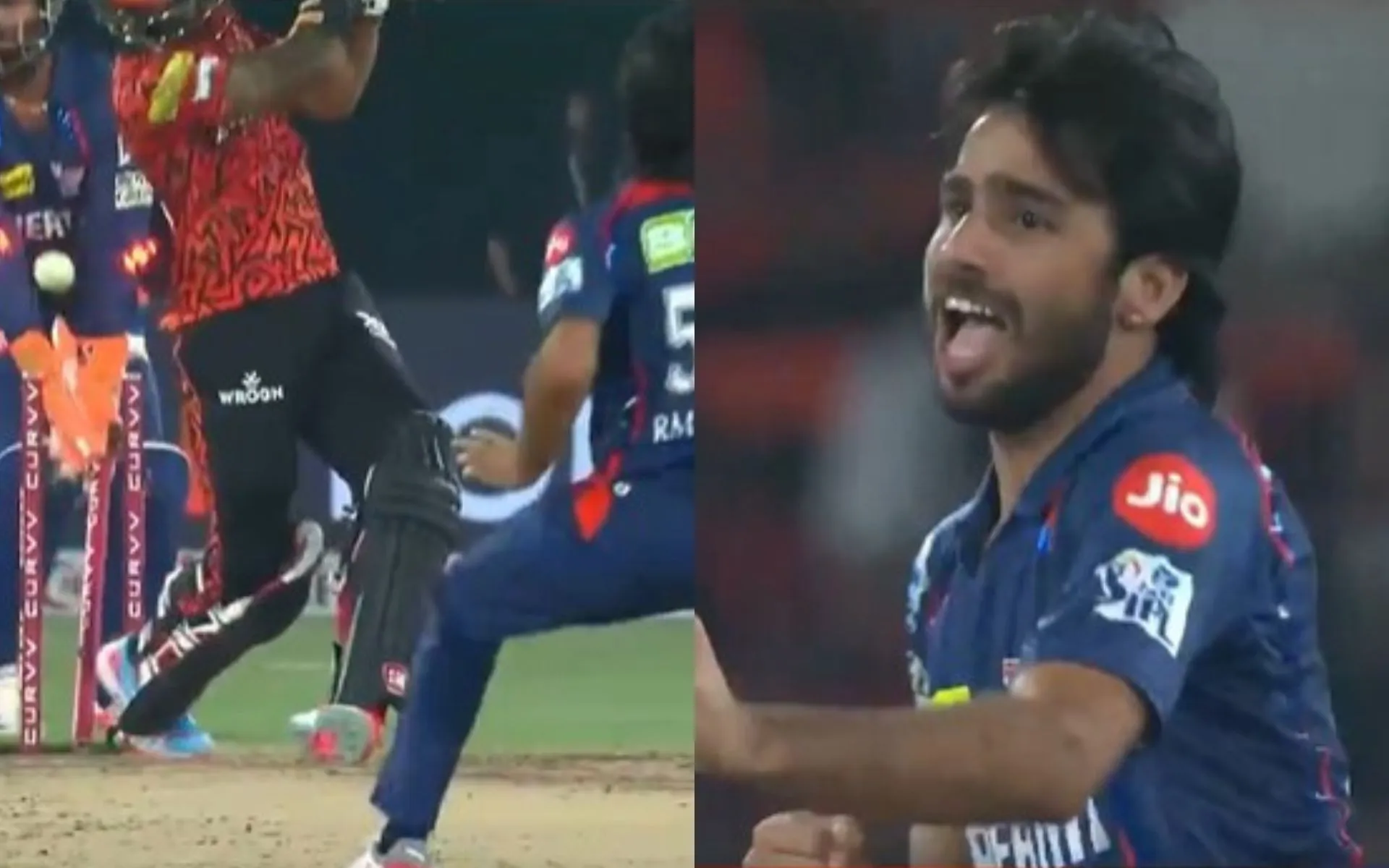 Ravi Bishnoi celebrating Nitish Kumar Reddy's wicket [Source: @kuchnahi1269083/x]