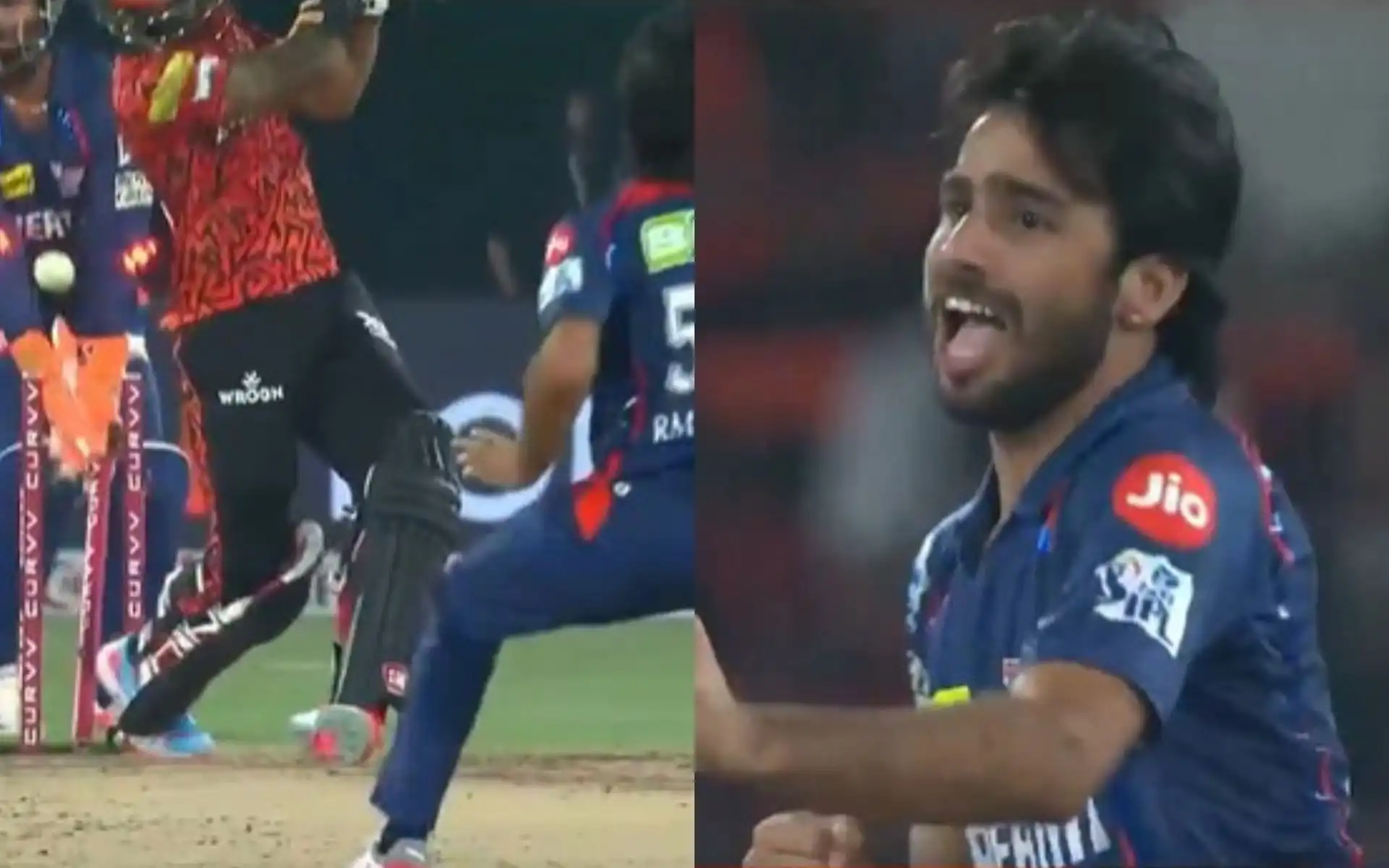 Ravi Bishnoi celebrating Nitish Kumar Reddy's wicket [Source: @kuchnahi1269083/x]