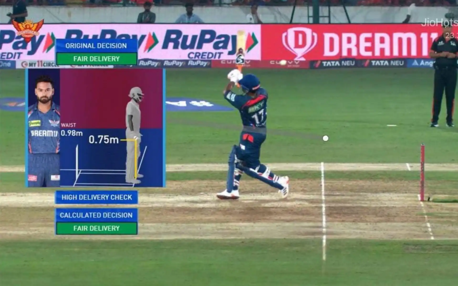 Rishabh Pant's controversial out (Source: Screengrab from JioStar)