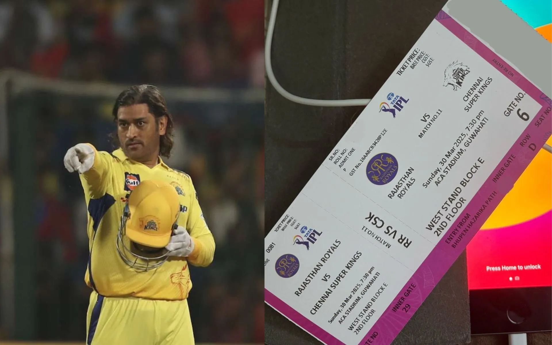 RR vs CSK 11th Match Tickets (Source:@MoneshMj, x.com)