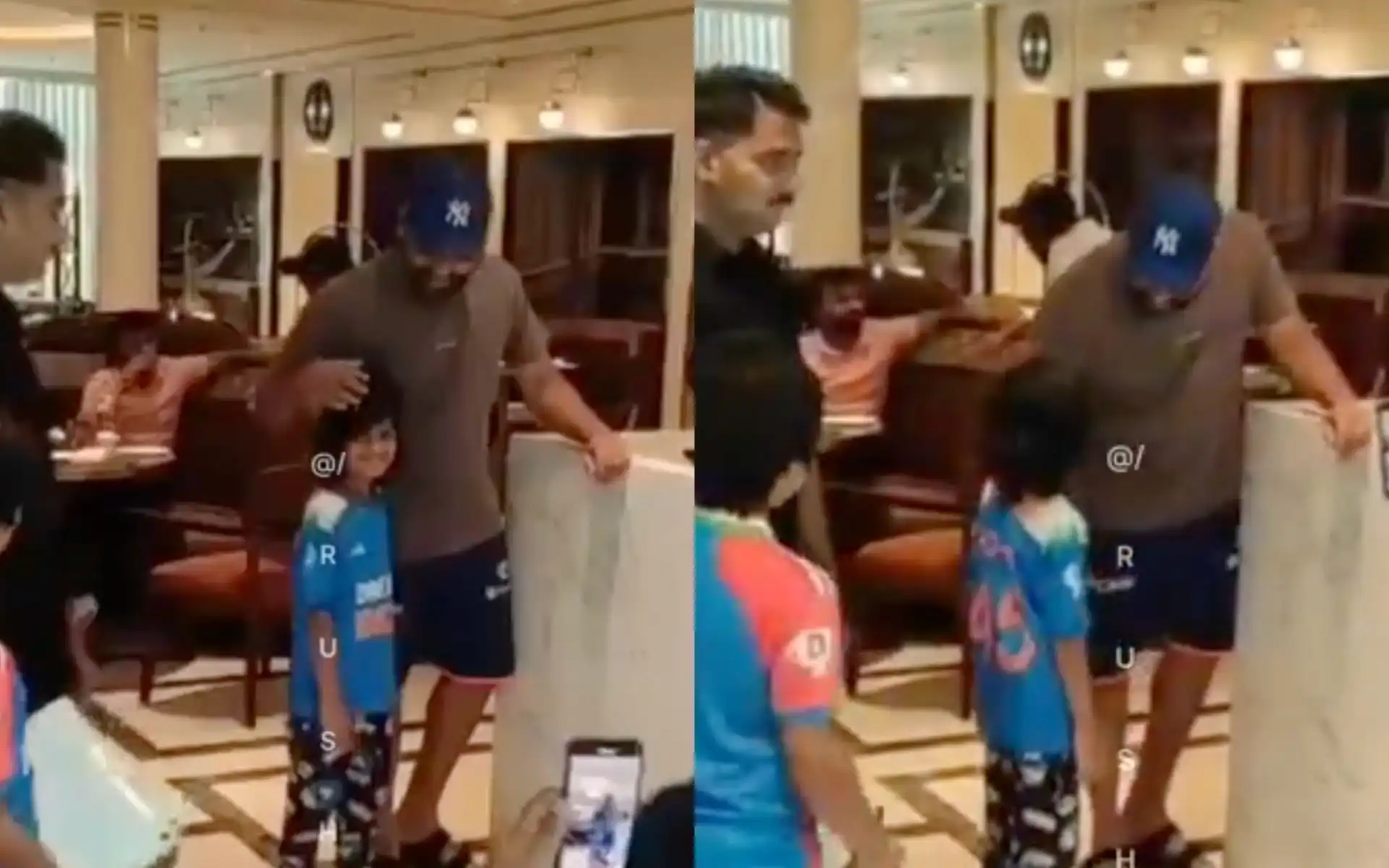 Rohit Sharma meets the cutest fangirl [Source: @rushiii_12/X.com]