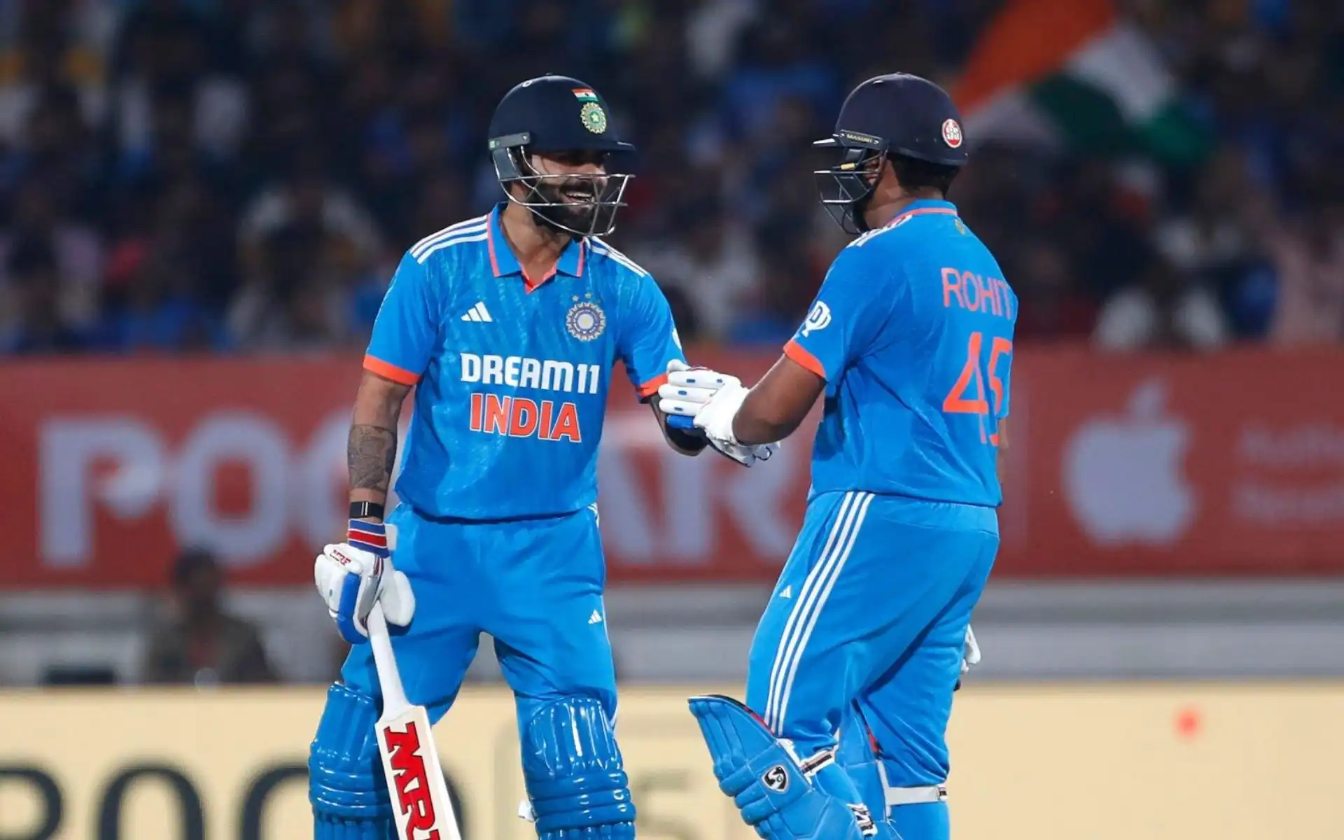 Virat Kohli and Rohit Sharma in frame [Source: @Shebas_10dulkar/X]