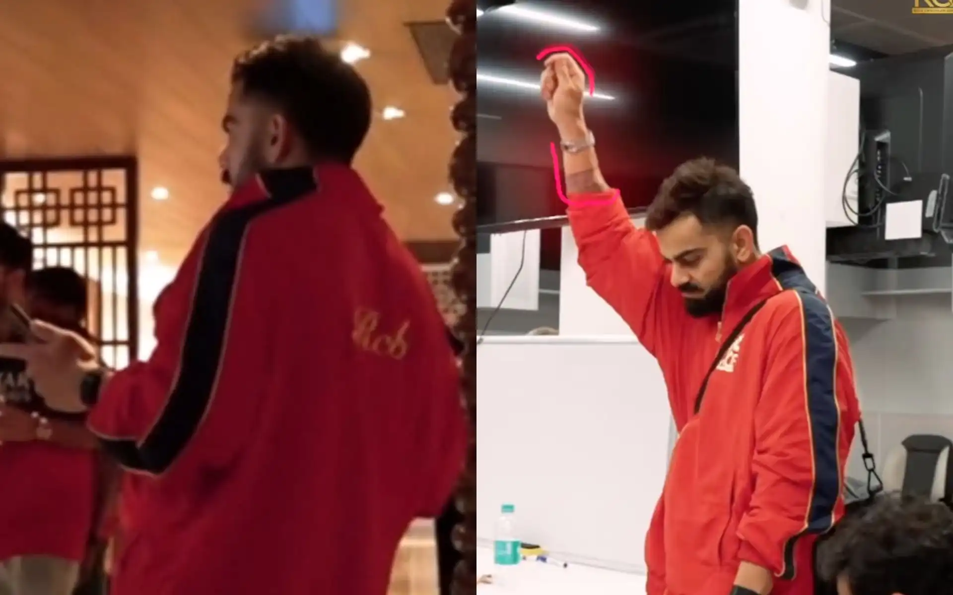 Virat Kohli showcases his dance moves in dressing room (Source:@RCB,Instagram)