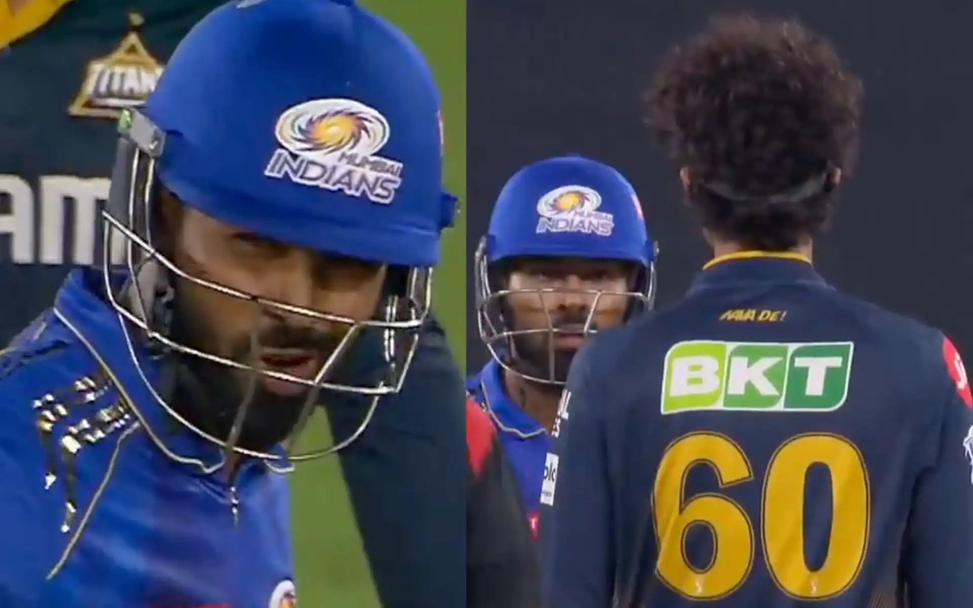 Hardik Pandya and Sai Kishore engaged in a heated discussion [Source: @kuchnahi1269083/x.com]