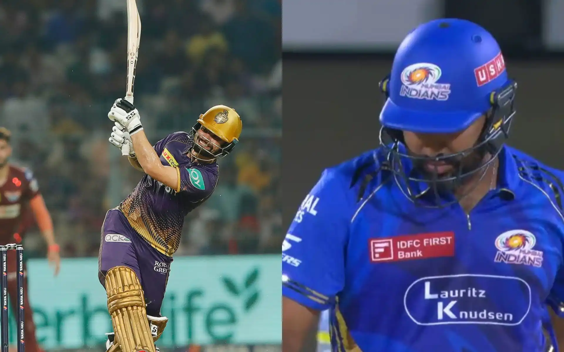 Rinku Singh For KKR and Rohit Sharma for MI [Source: @KKRiders, @Gurlabh91001251/x.com]