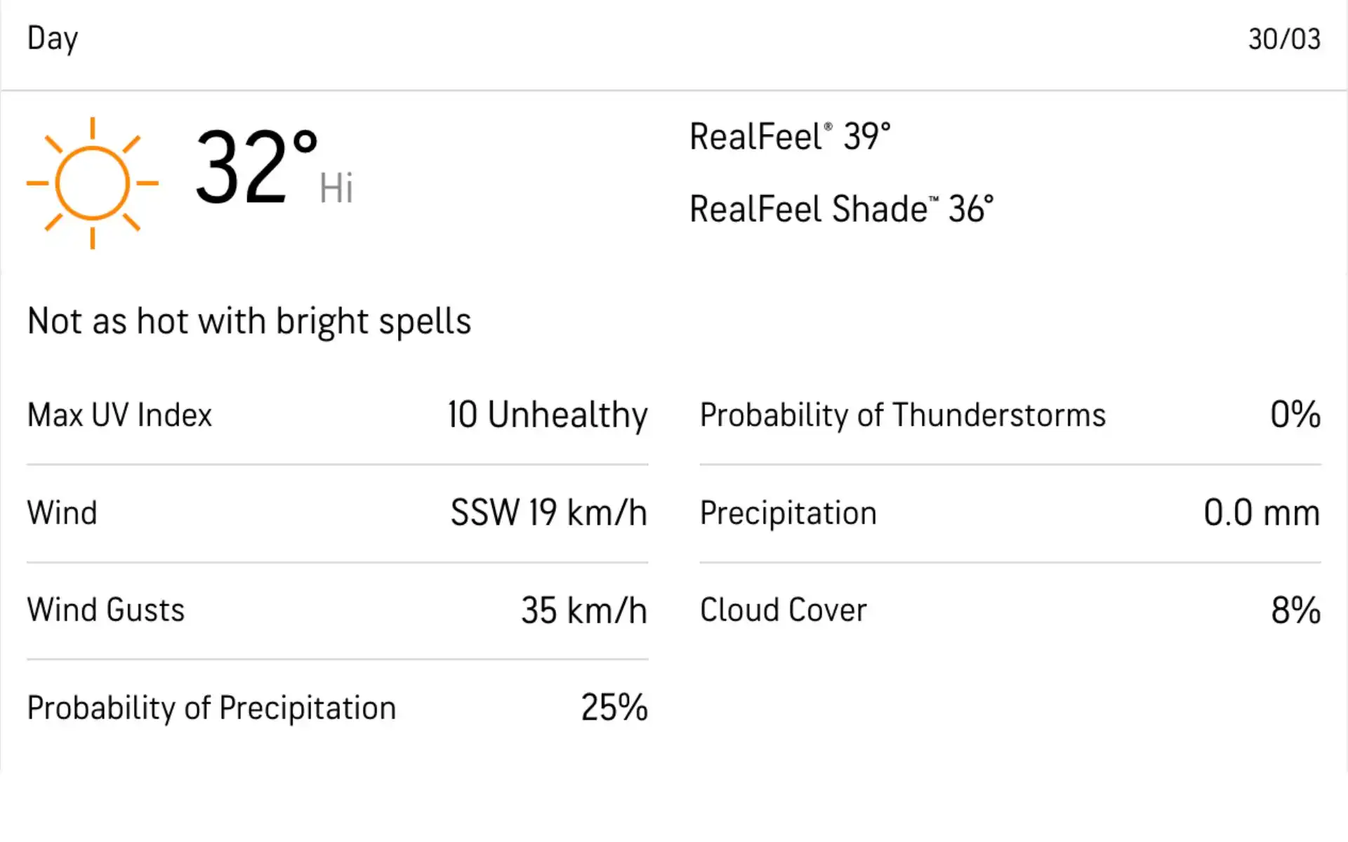 Weather prediction at ACA-VDCA Stadium Vizag [Source: AccuWeather]
