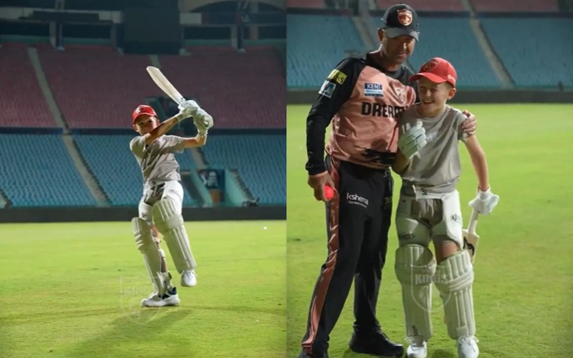 Ricky Ponting with his son [Source: @PunjabKingsIPL/x]
