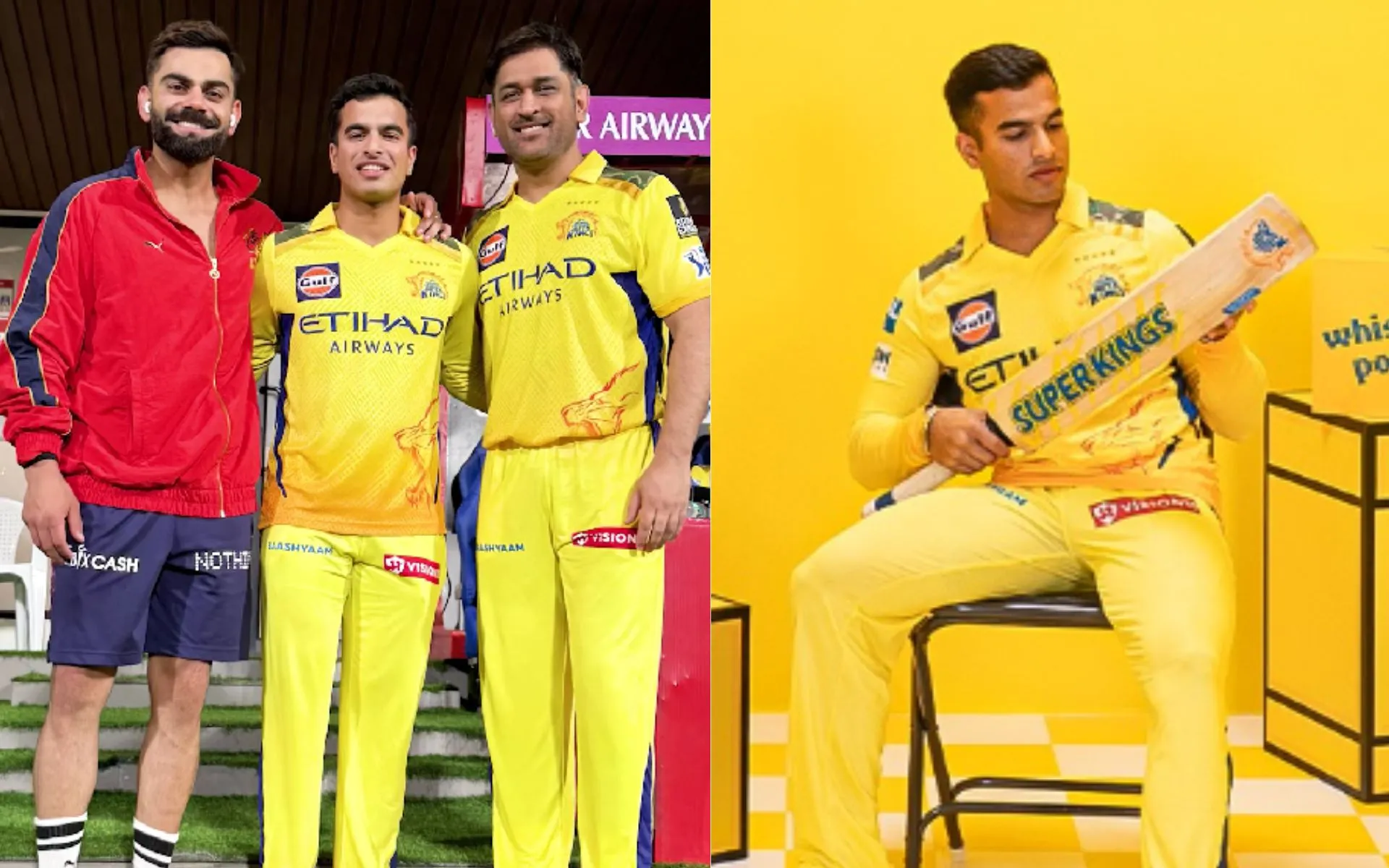 Vansh Bedi with Virat Kohli & MS Dhoni [Source: @chennaiipl/instagram.com]