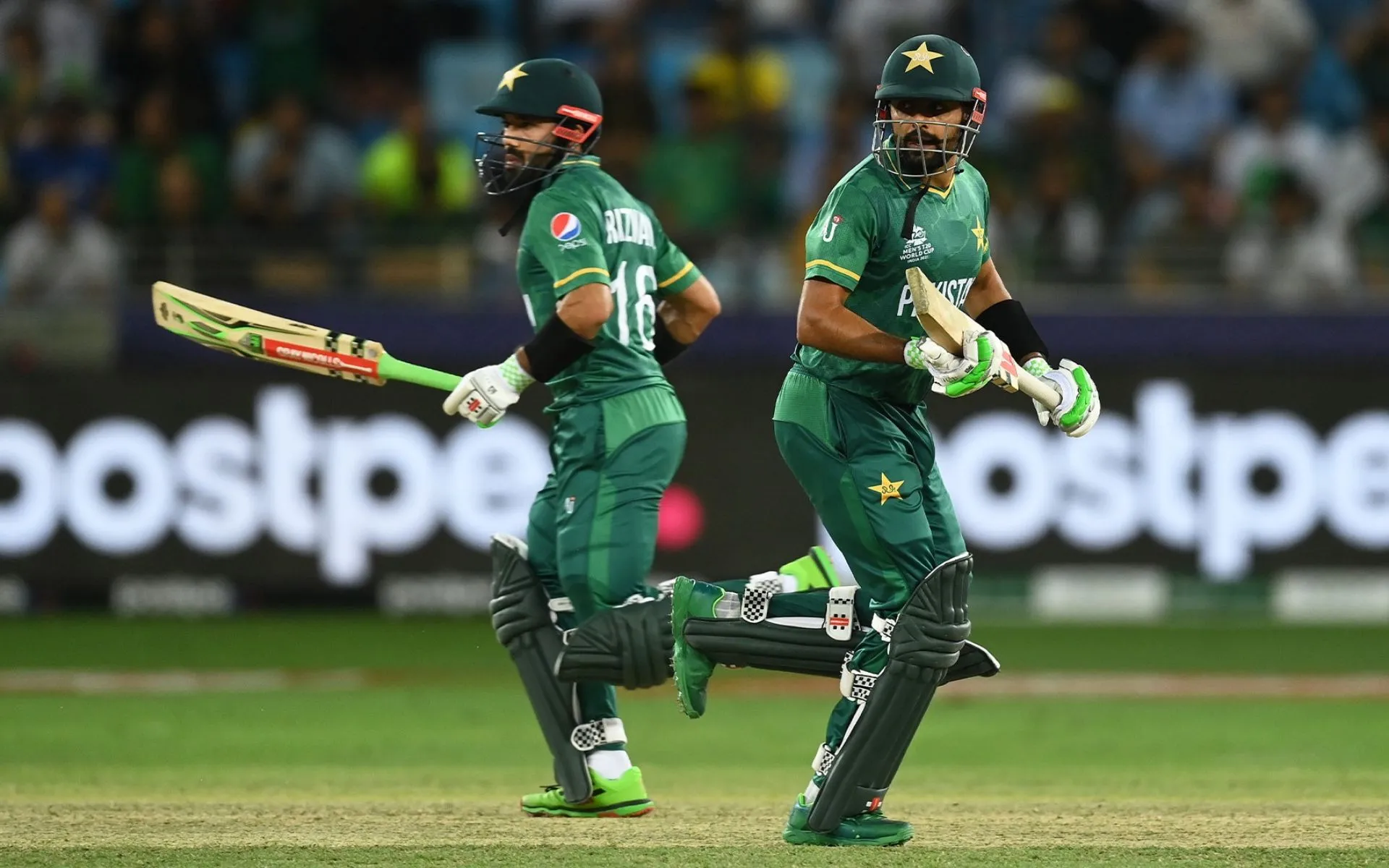 Babar Azam with Mohammad Rizwan for Pakistan (Source:@ICC/X.com)