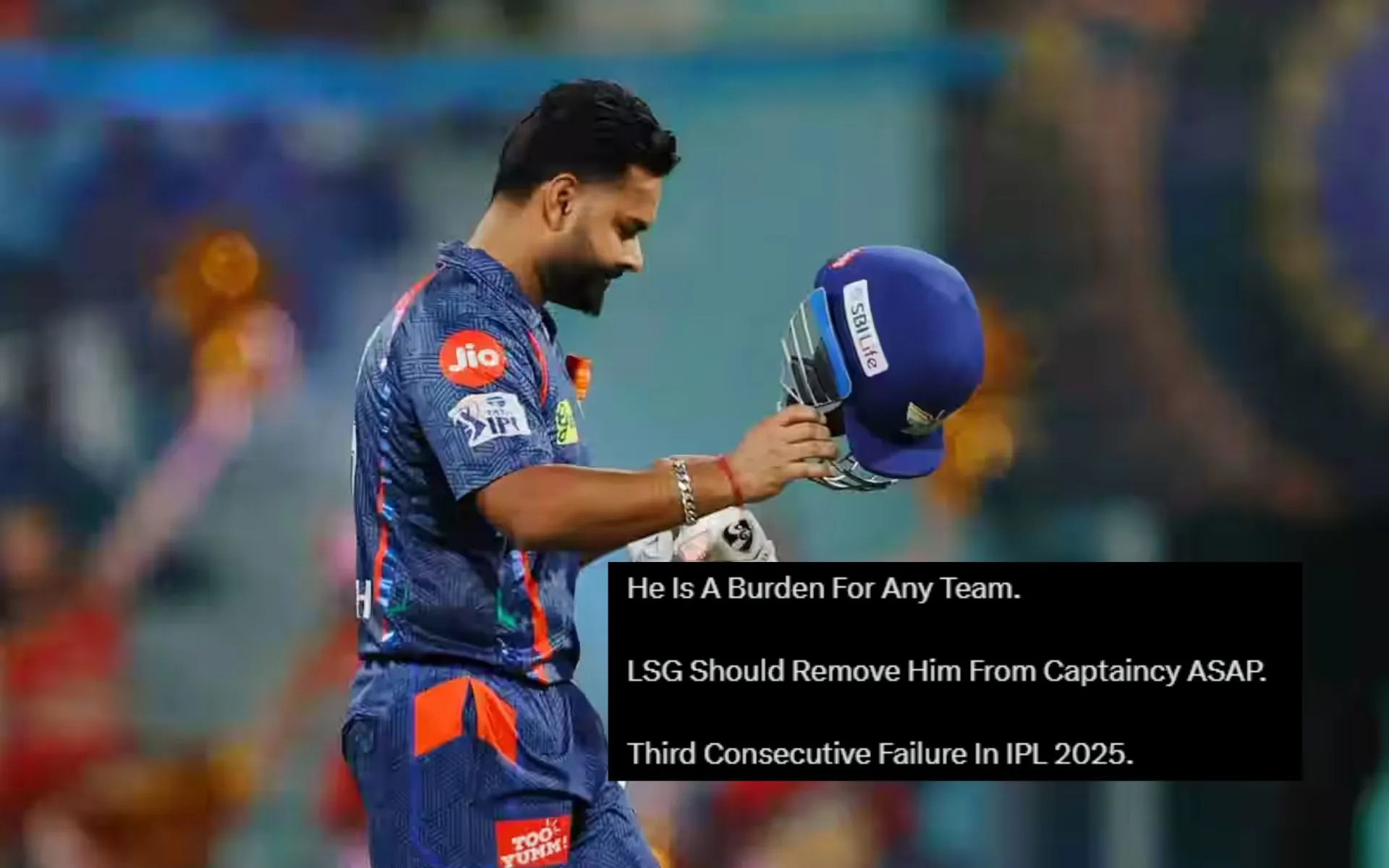 Rishabh Pant was dismissed for 2 [Source: @iplt20.com, @VibhuBhola/x.com]