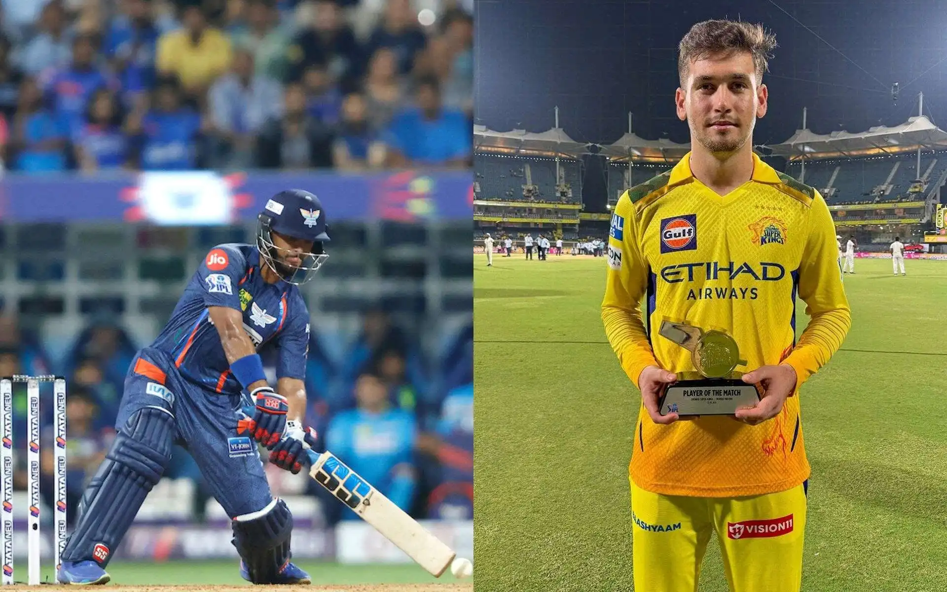 Nicholas Pooran and Noor Ahmad (Source: @IPL/X.com)