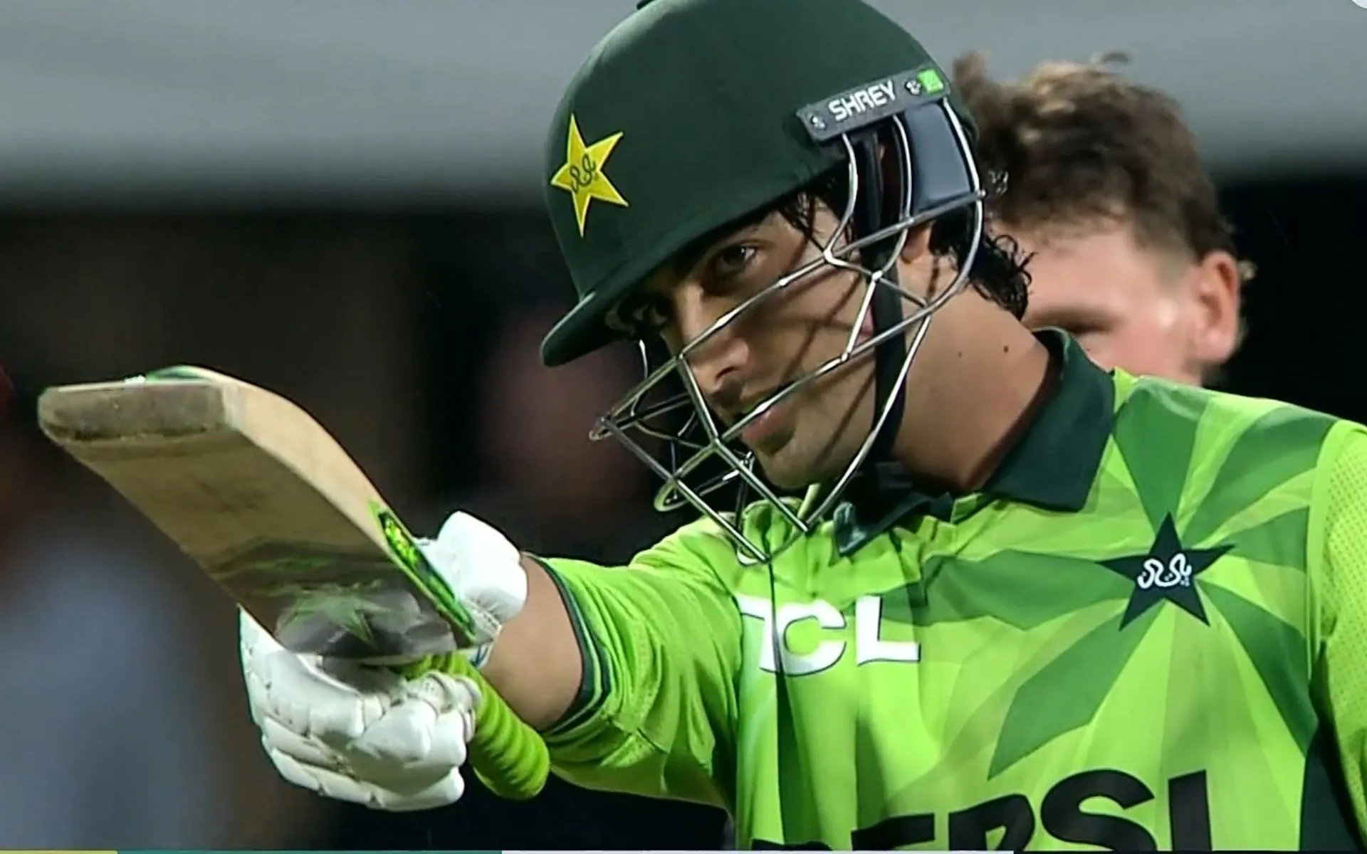 Naseem Shah smashed his maiden ODI fifty [Source: @RichKettle07/x.com]