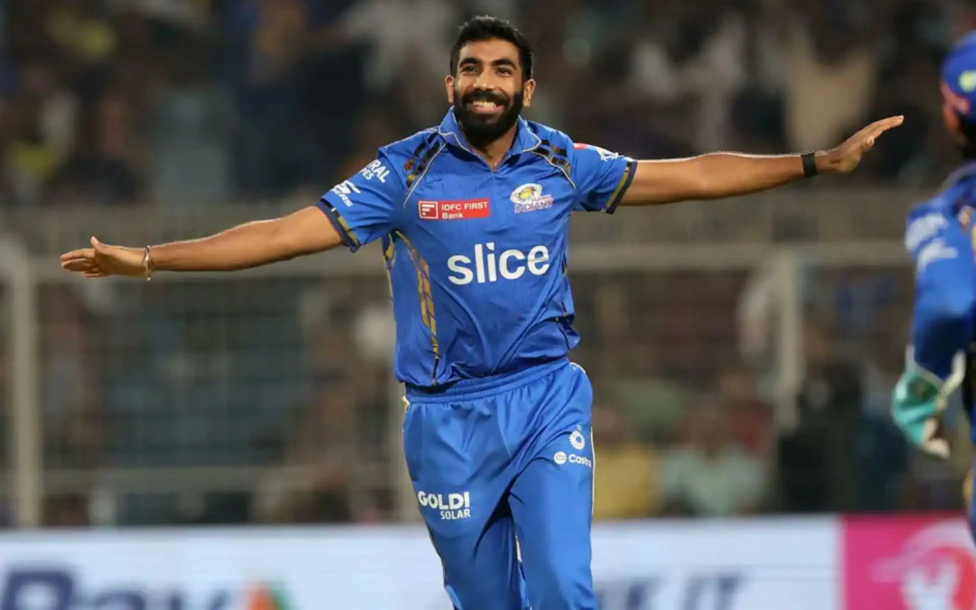 Jasprit Bumrah plays for MI in IPL [Source: @kaustats/X]