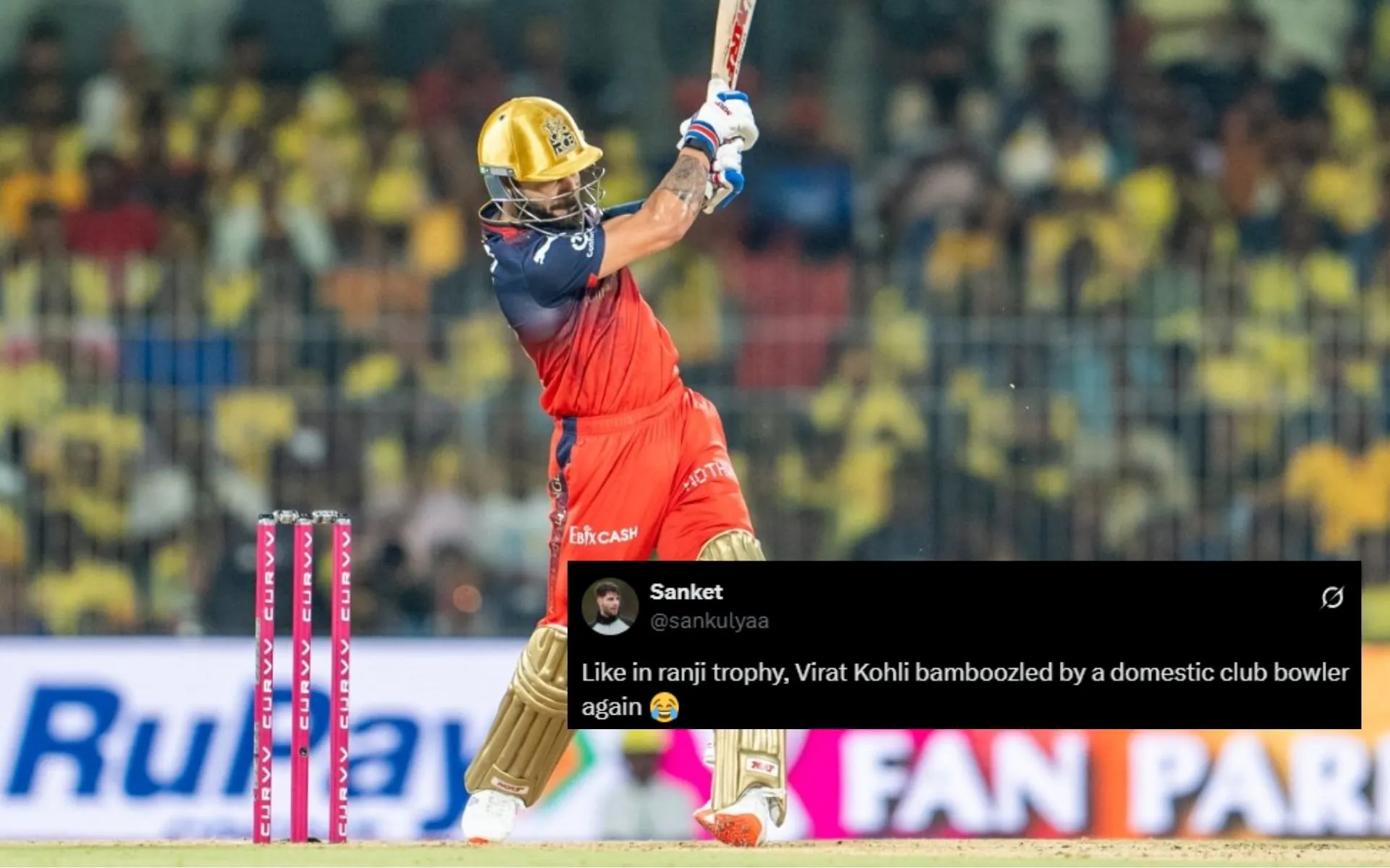Virat Kohli was dismissed for 7 [Source: @IndEnfo, @sankulyaa/x.com]