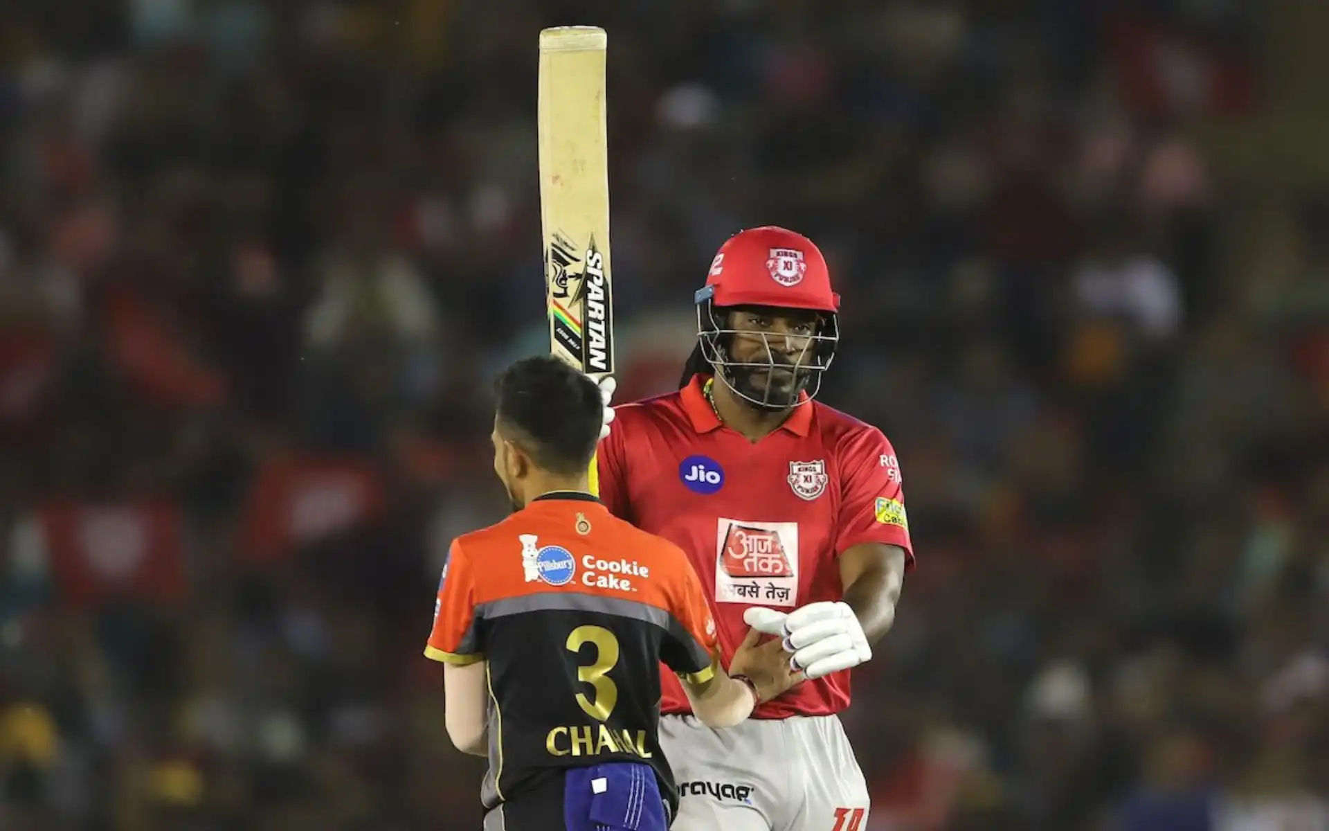 Chris Gayle vs RCB in IPL 2018 [Source: @CricketNDTV/x.com]