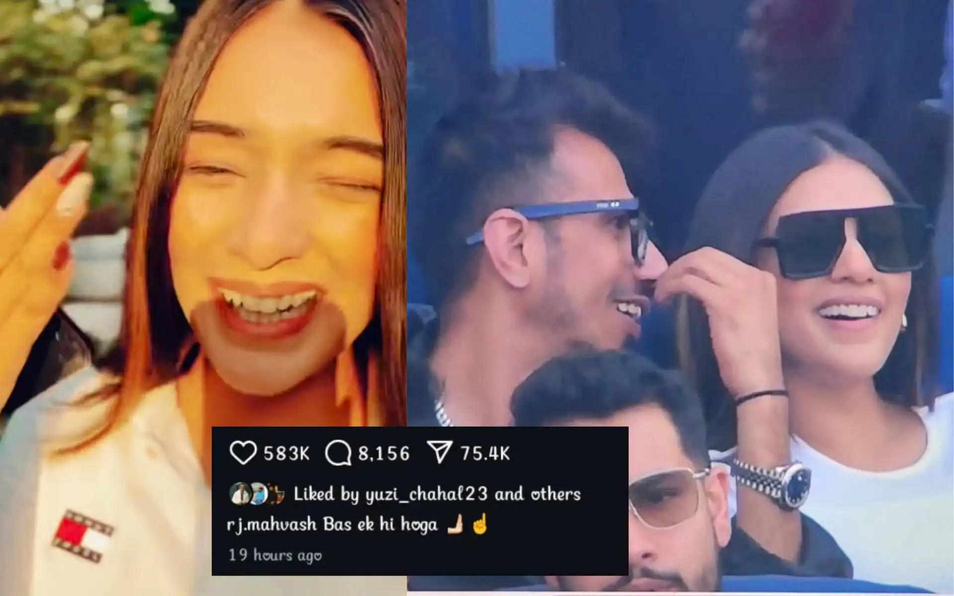 Yuzi Chahal likes RJ Mahvash's 'husband' reel (Source:@Instagram)