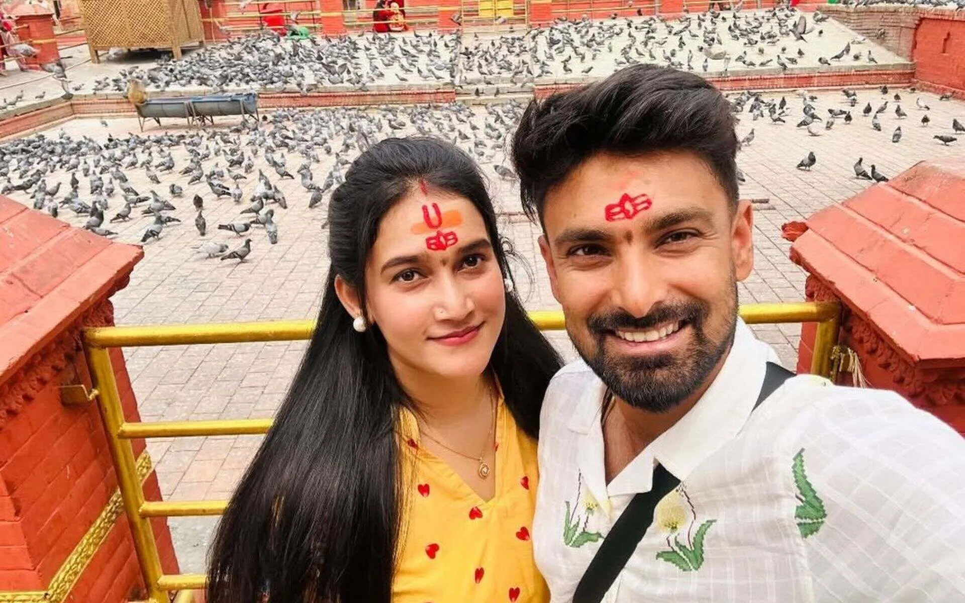 Litton Das with his wife in Nepal [Source: @LittonOfficial/x]