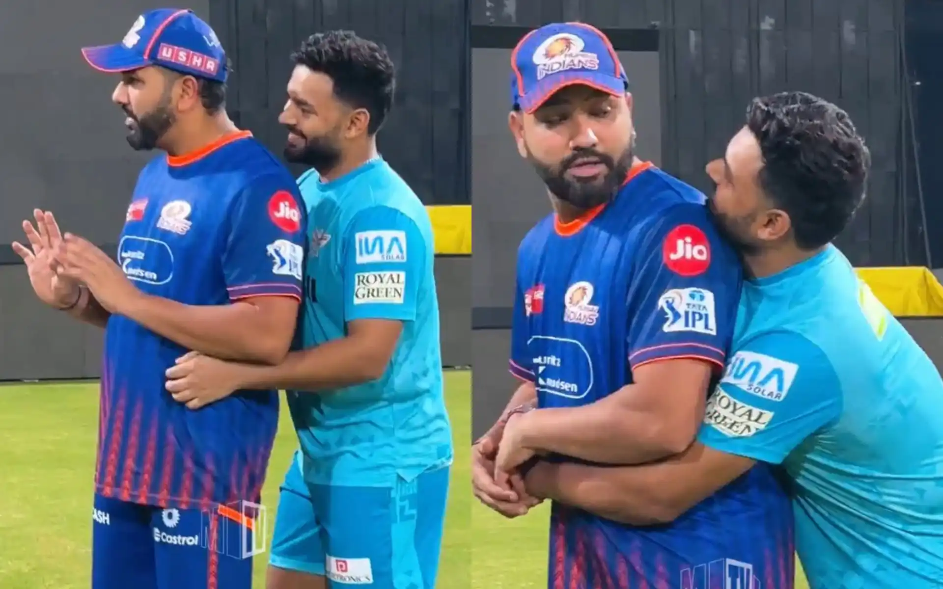 Rishabh Pant and Rohit Sharma [Source: @mipaltan]