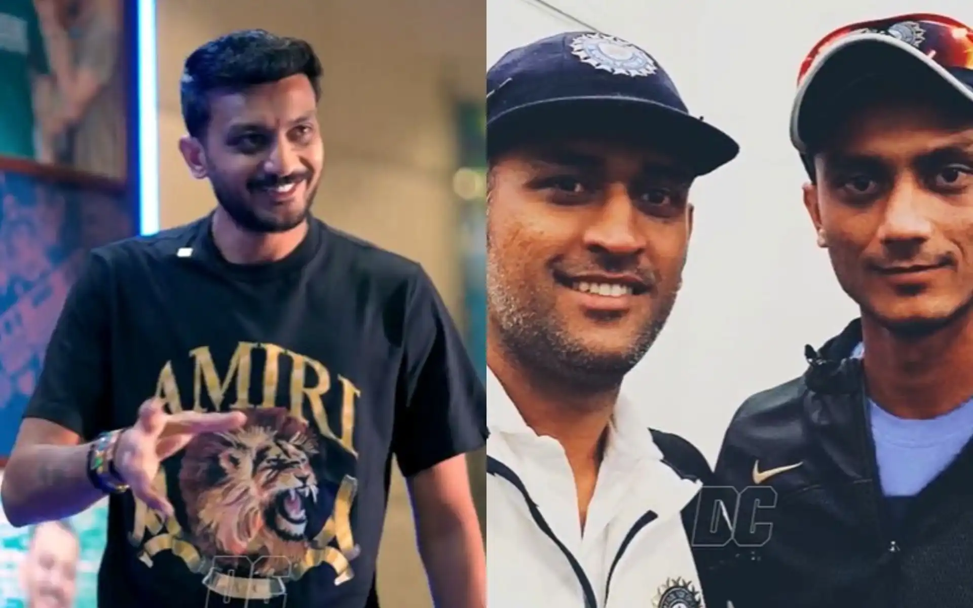 Axar Patel and MS Dhoni [Source: @DelhiCapitals/x]