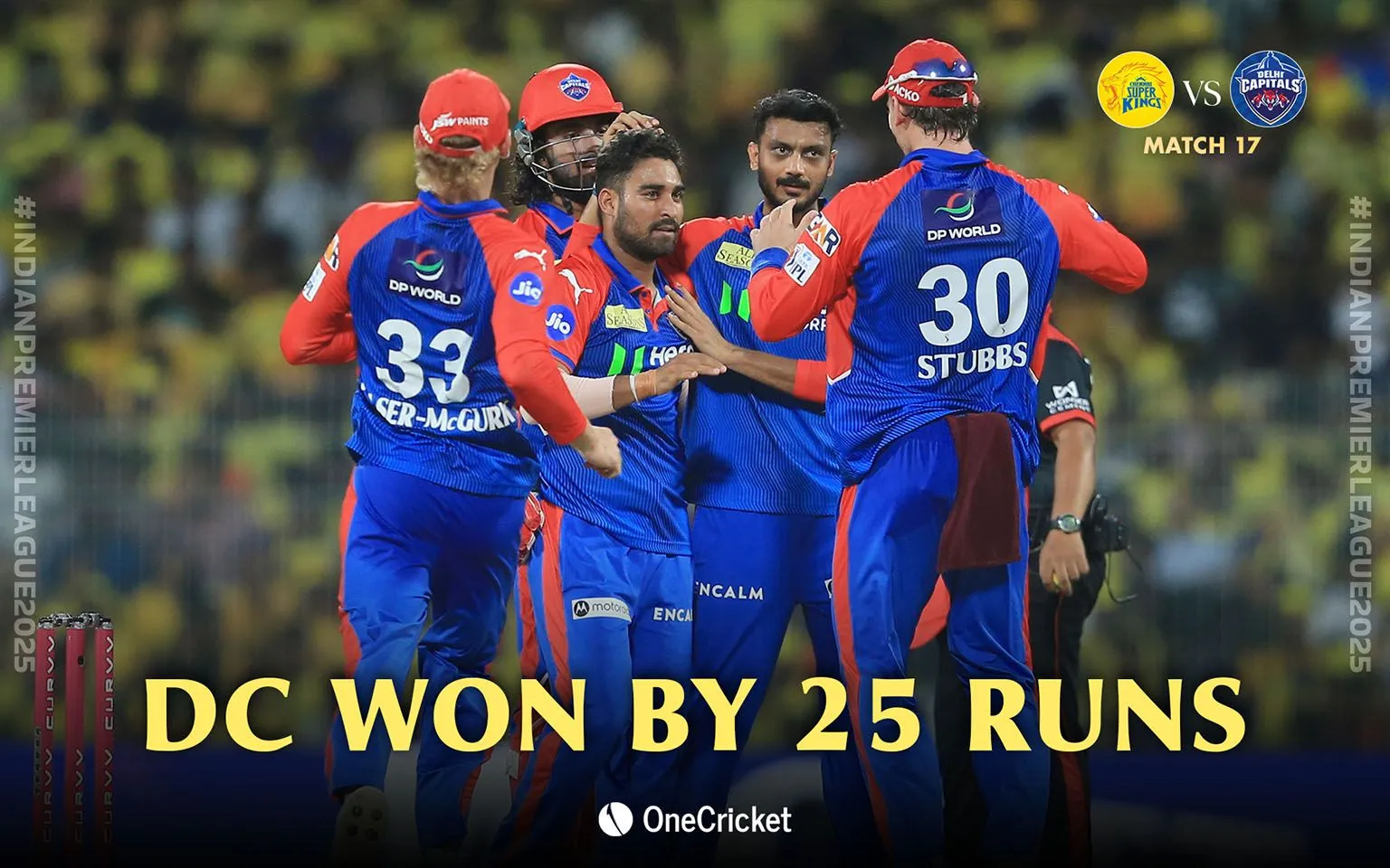 CSK vs DC Live Score (Source:@OneCricket)