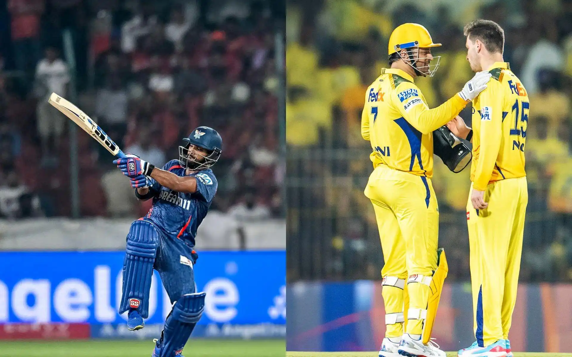 Nicholas Pooran and Noor Ahmad (Source: @IPL/X.com)