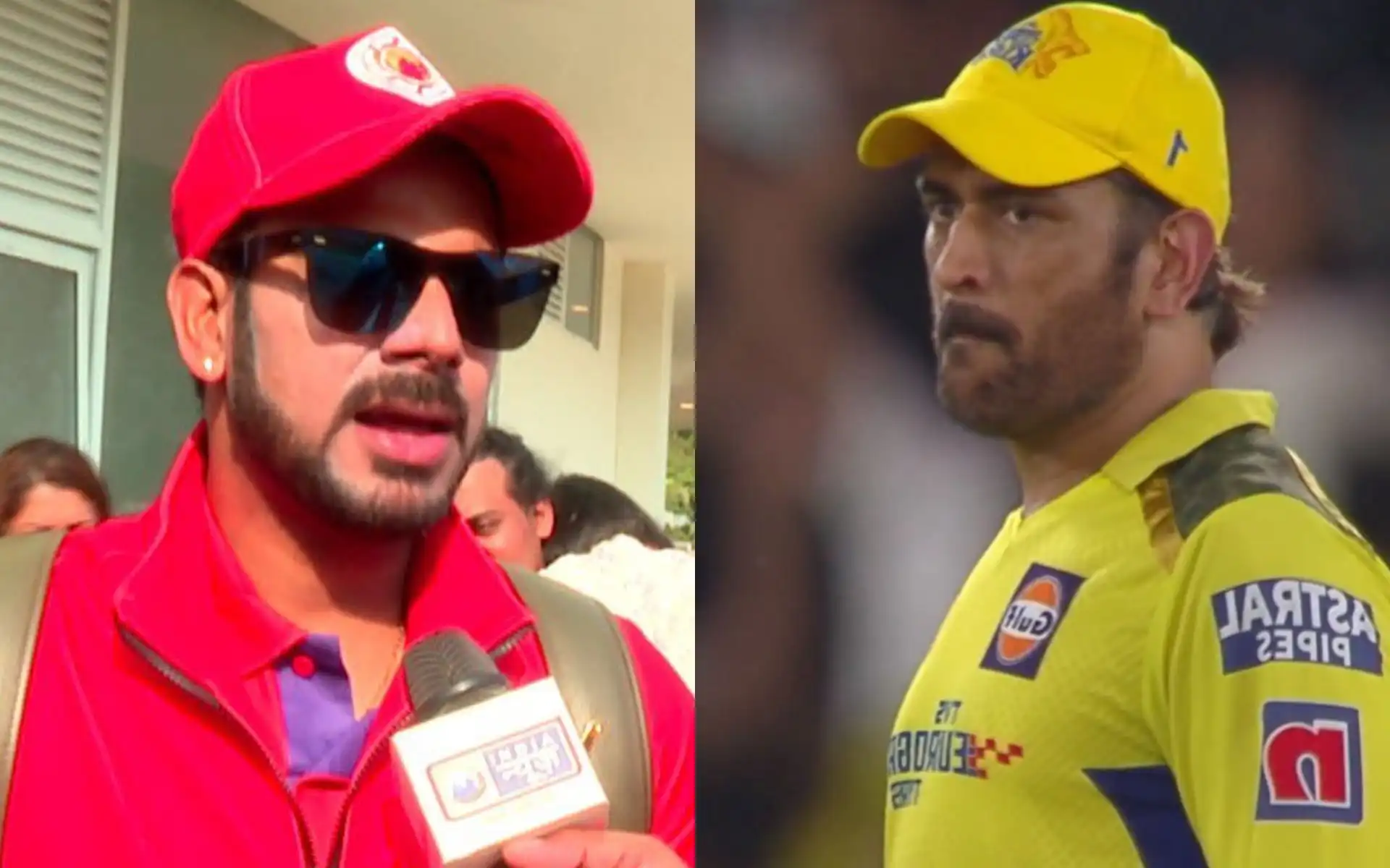 Manoj Tiwary and MS Dhoni [Source: @m_shashank_18/X]