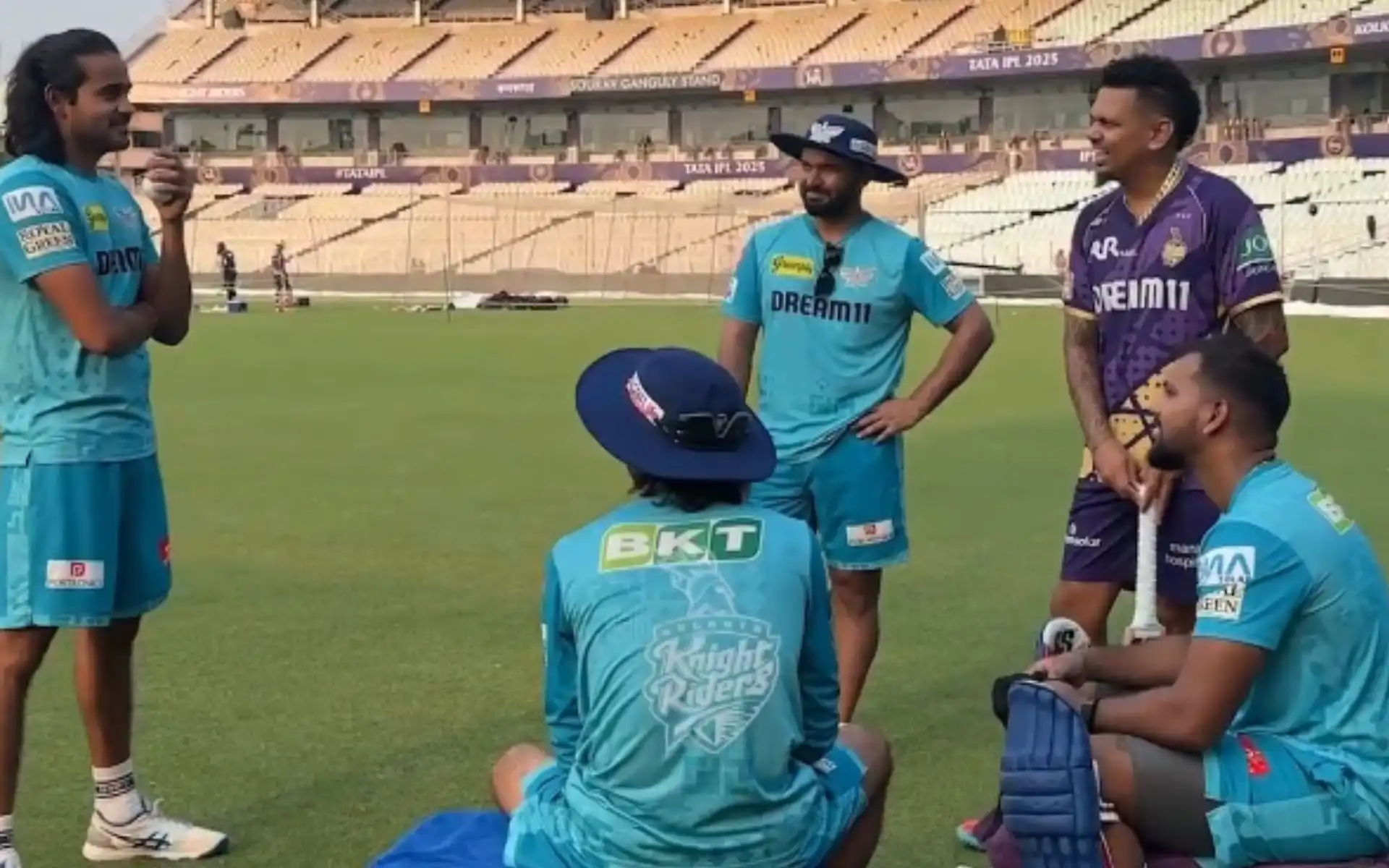 Digvesh Rathi and Sunil Narine [Source: @KKRiders/X]