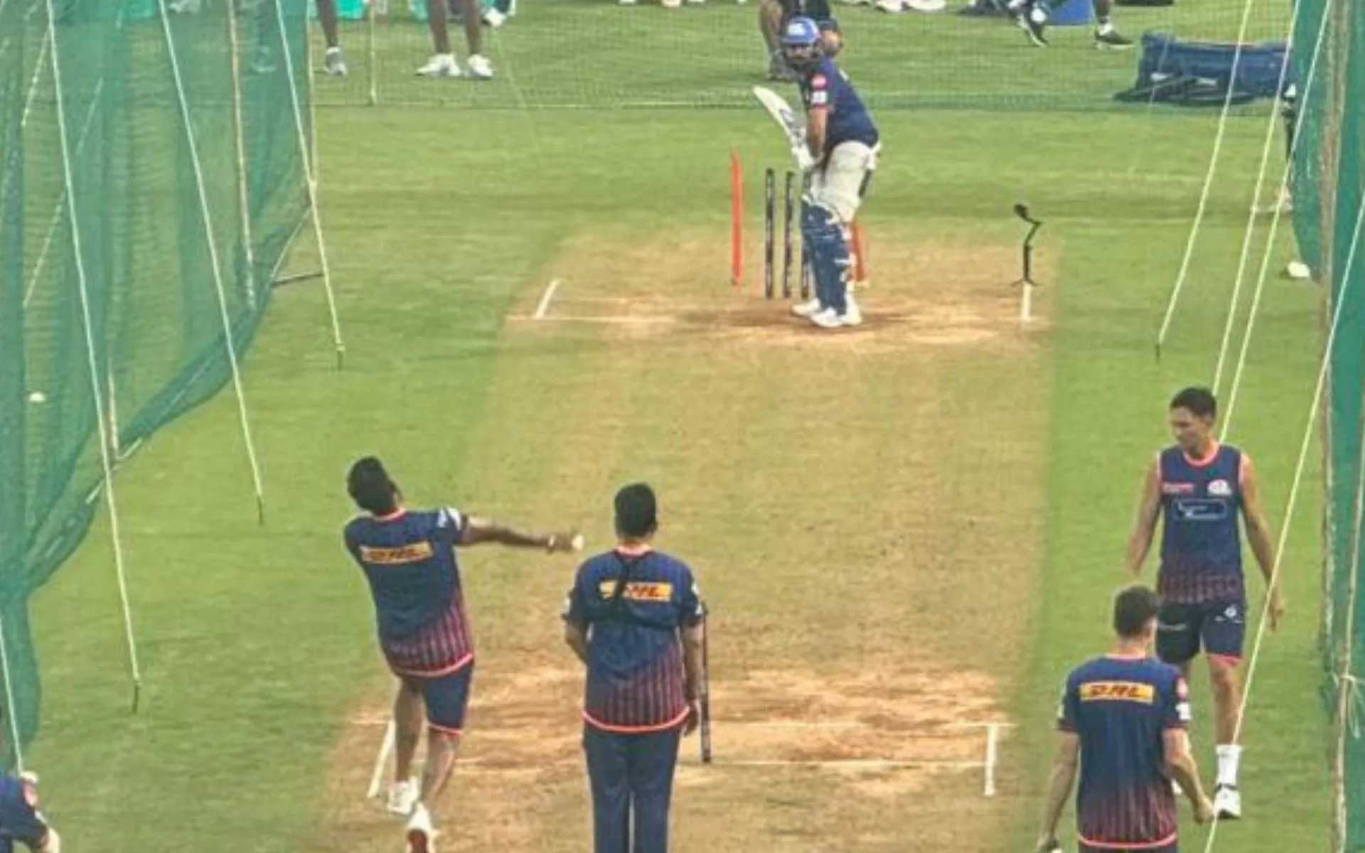 Jasprit Bumrah and Rohit Sharma in the nets [Source: @MIFansArmy/x]