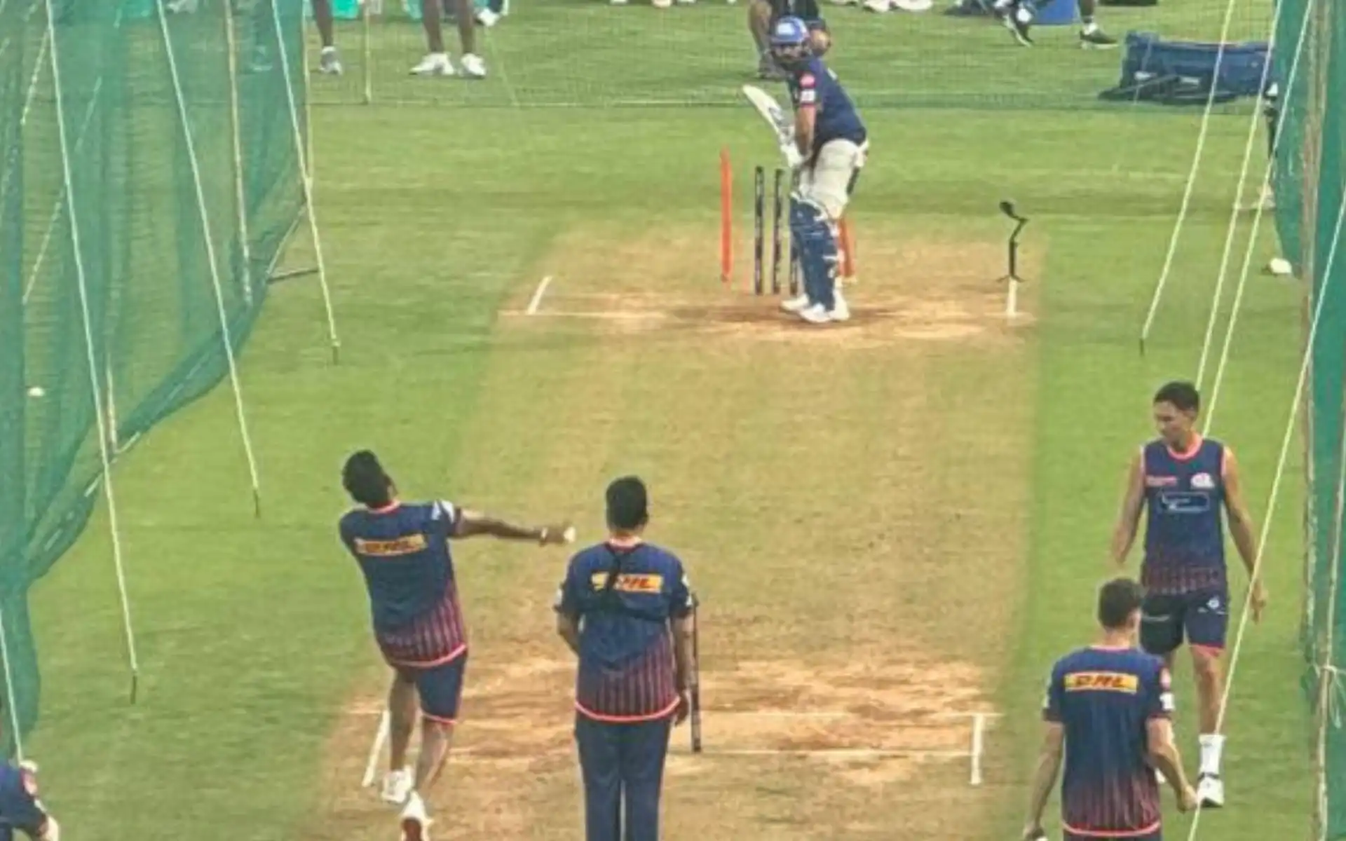 Jasprit Bumrah and Rohit Sharma in the nets [Source: @MIFansArmy/x]