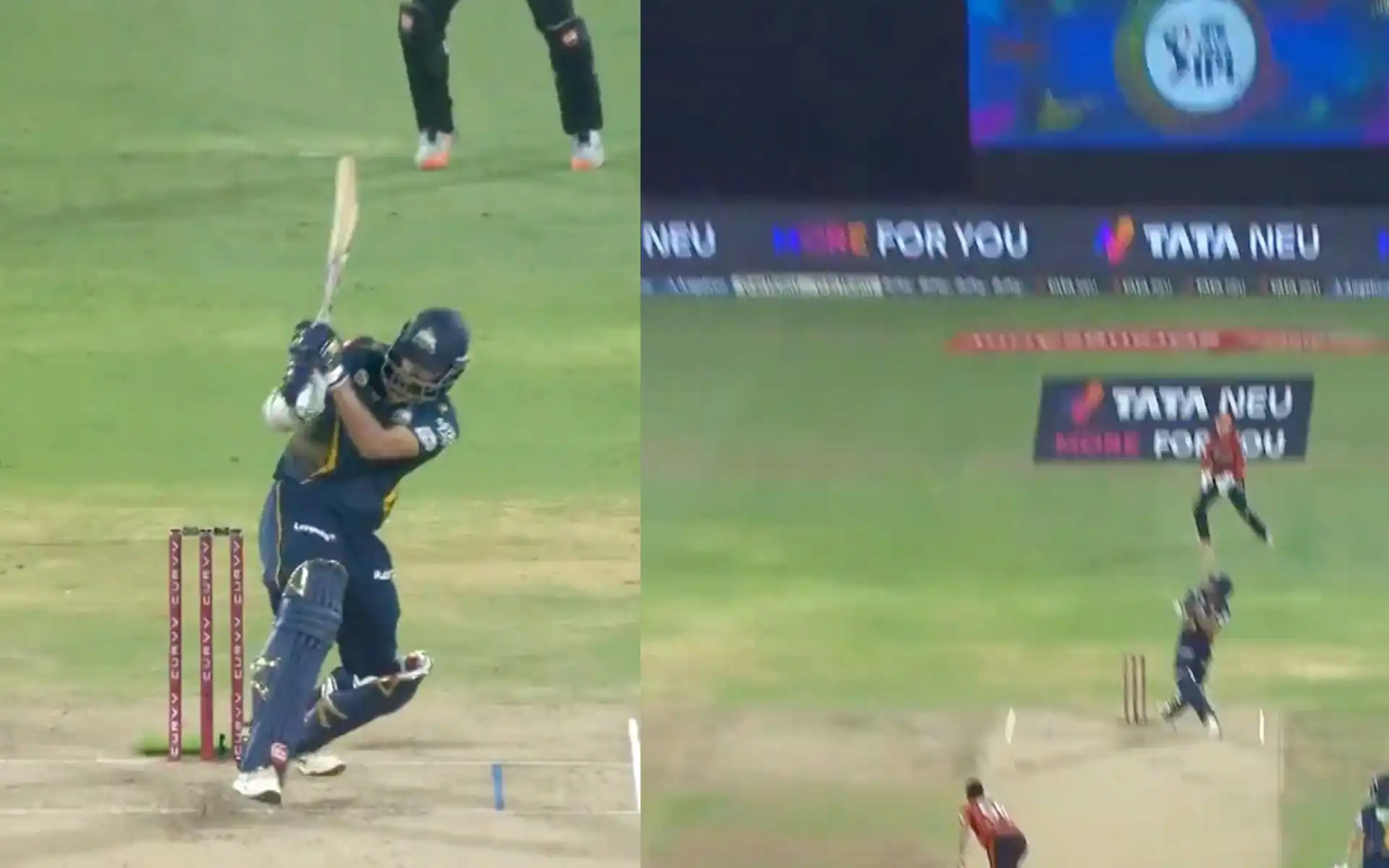 Washington Sundar lofting Simarjeet Singh For a Six [Source: @IPL/x.com]
