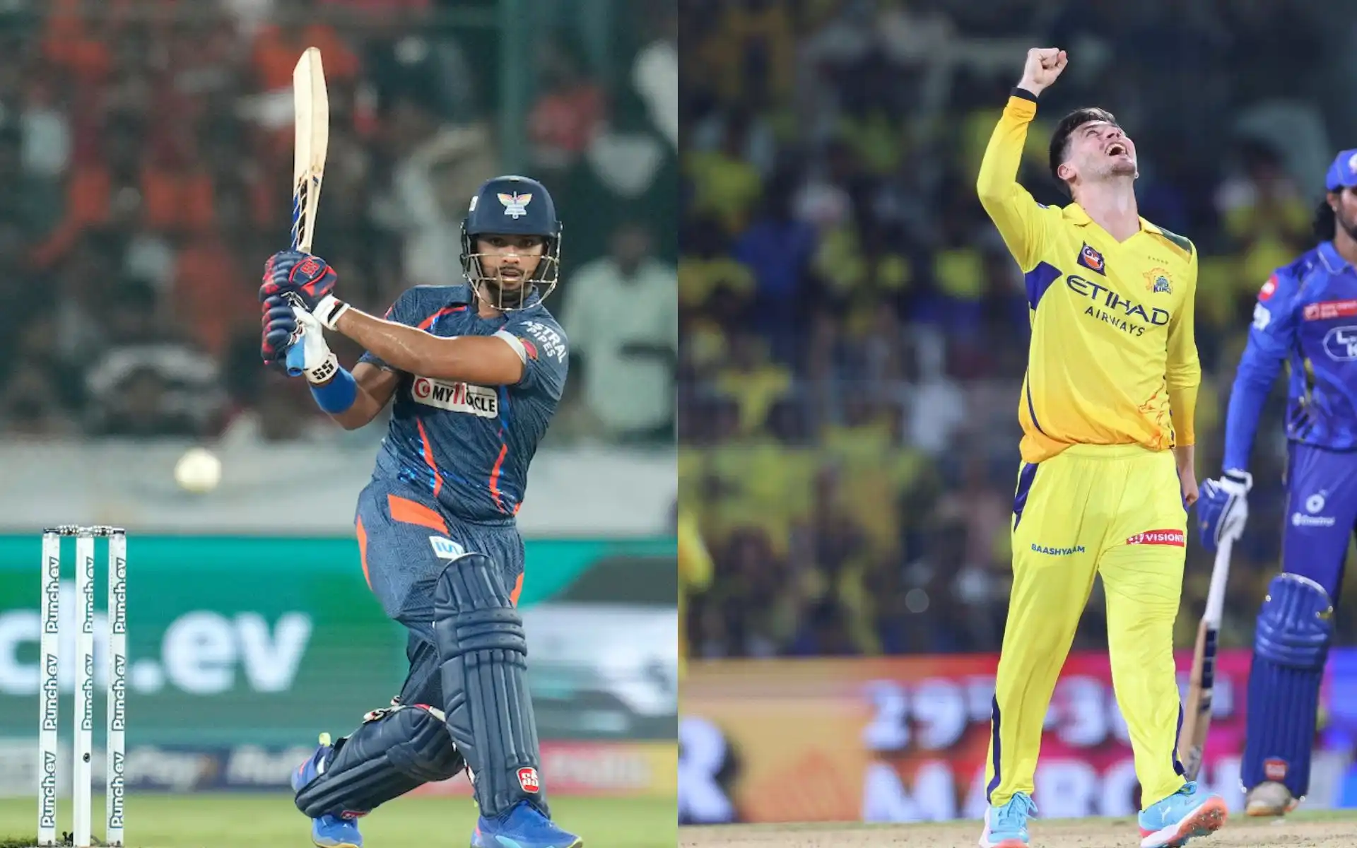 Nicholas Pooran and Noor Ahmad (Source: @IPL/X.com)