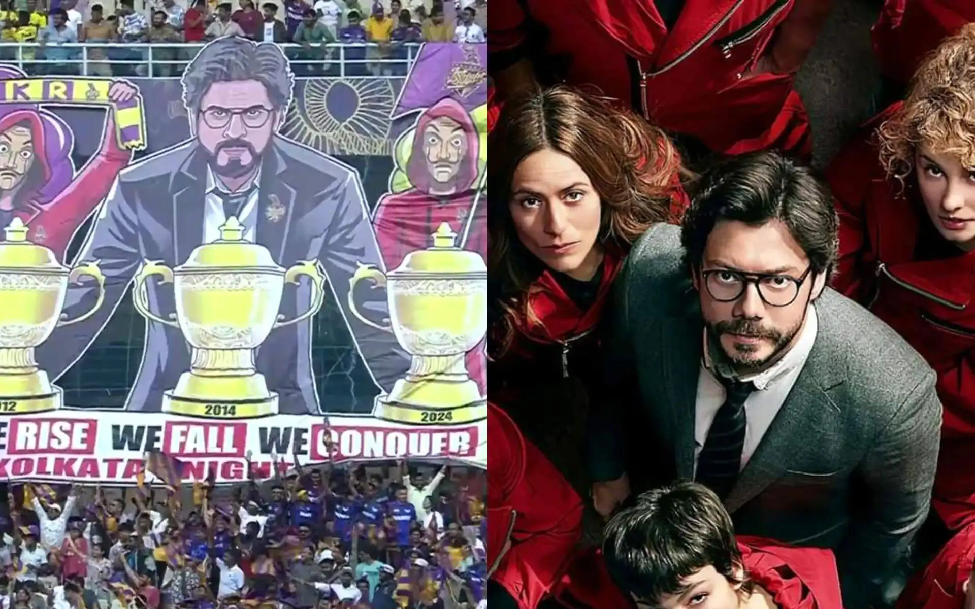 Shahrukh Khan As Professor! KKR Fans Tribute Money Heist During LSG Match