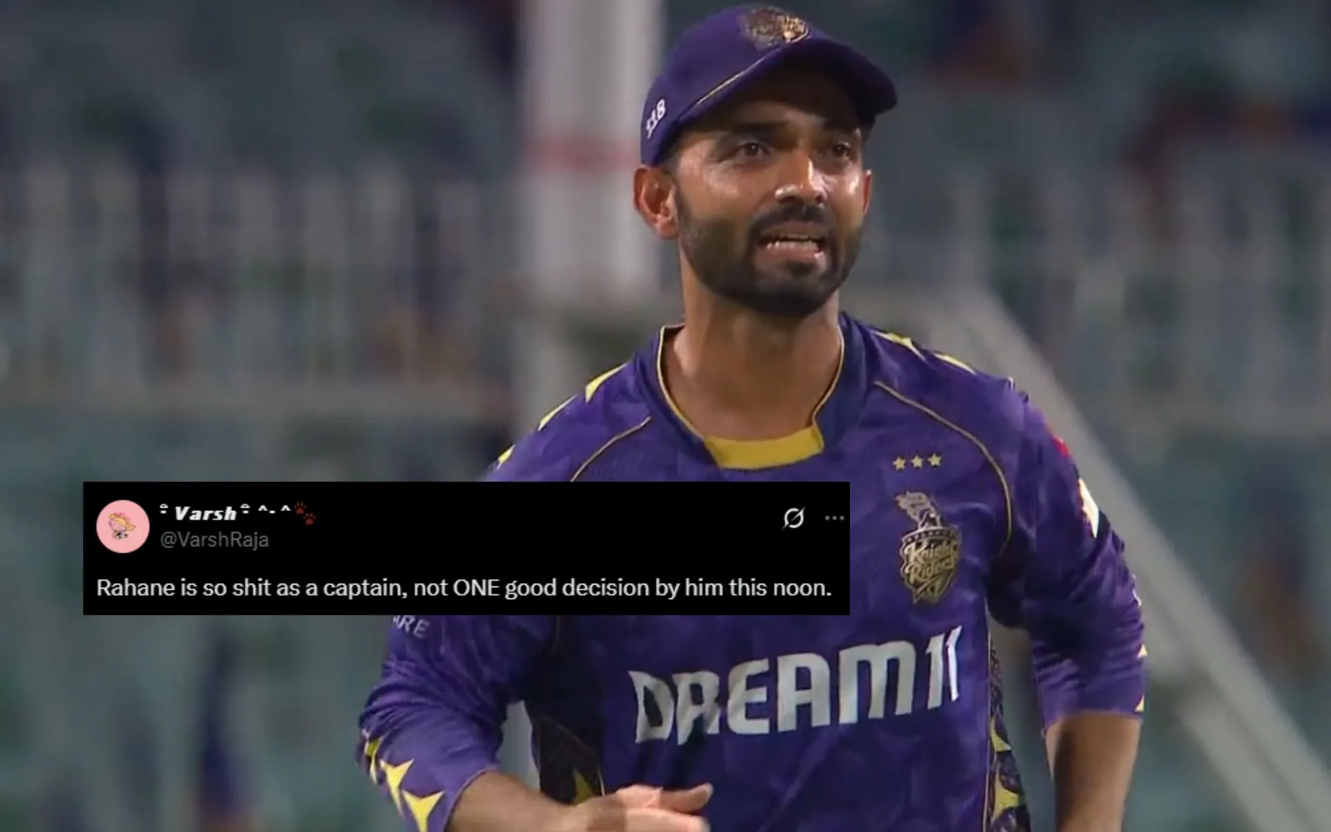 Fans bashed Ajinkya Rahane's captaincy [Source: @withlovejames, @VarshRaja/x.com]