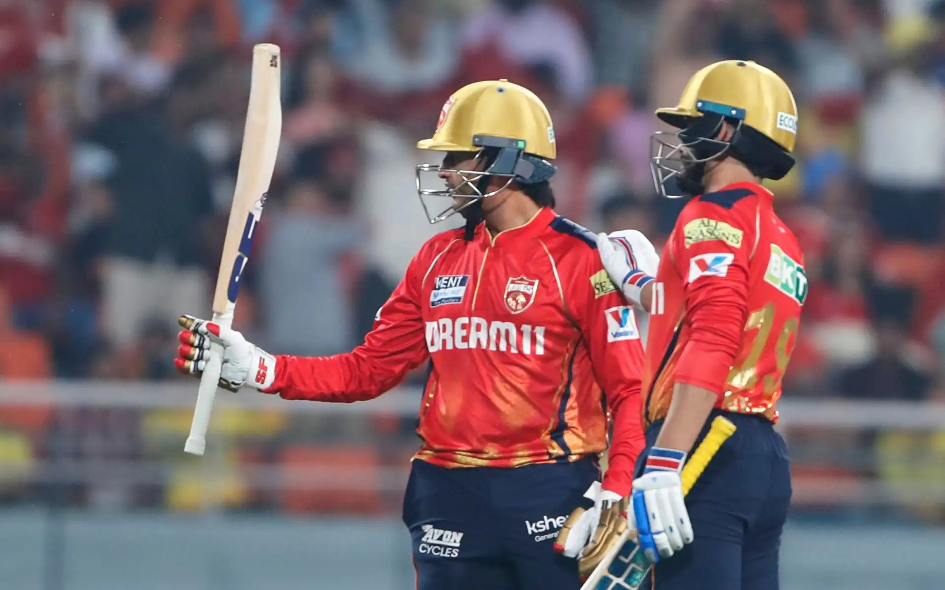 Priyan Arya scripts history with first ball six [Source: AP Photos]