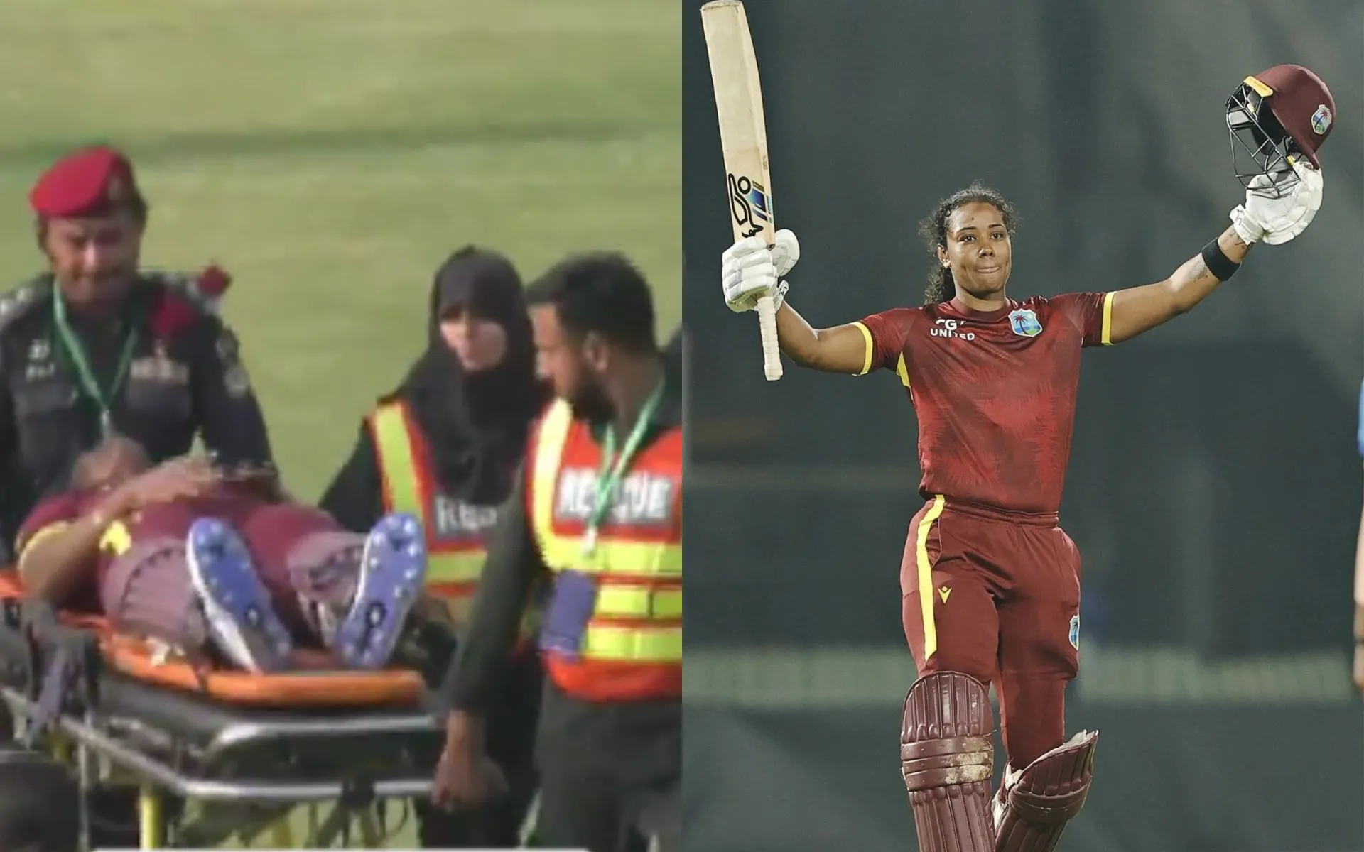 Hayley Matthews smashed a hundred [Source: @FanCode, @ABsay_ek/x.com]