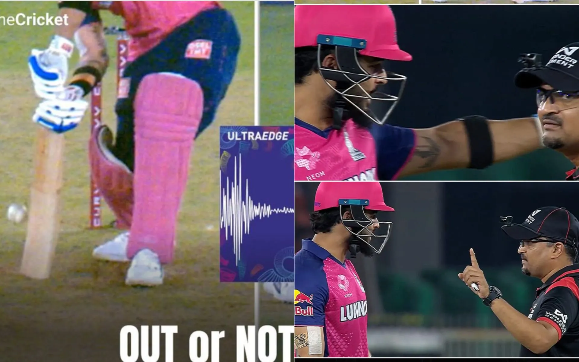Parag fights with umpire [Source: @StarSportsIndia/X.com]

